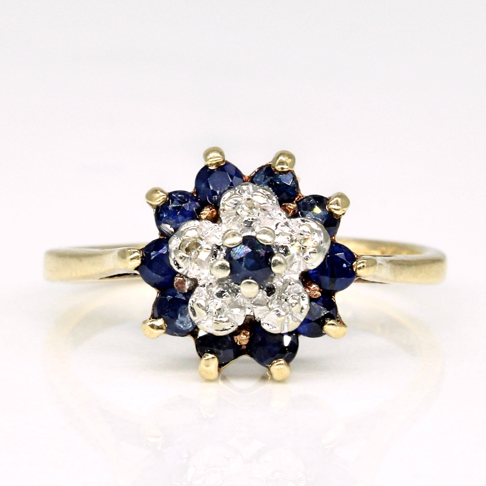 Sapphire & Diamond Cluster Ring | 0.32ctw, 0.02ctw | SZ 6.25 |
