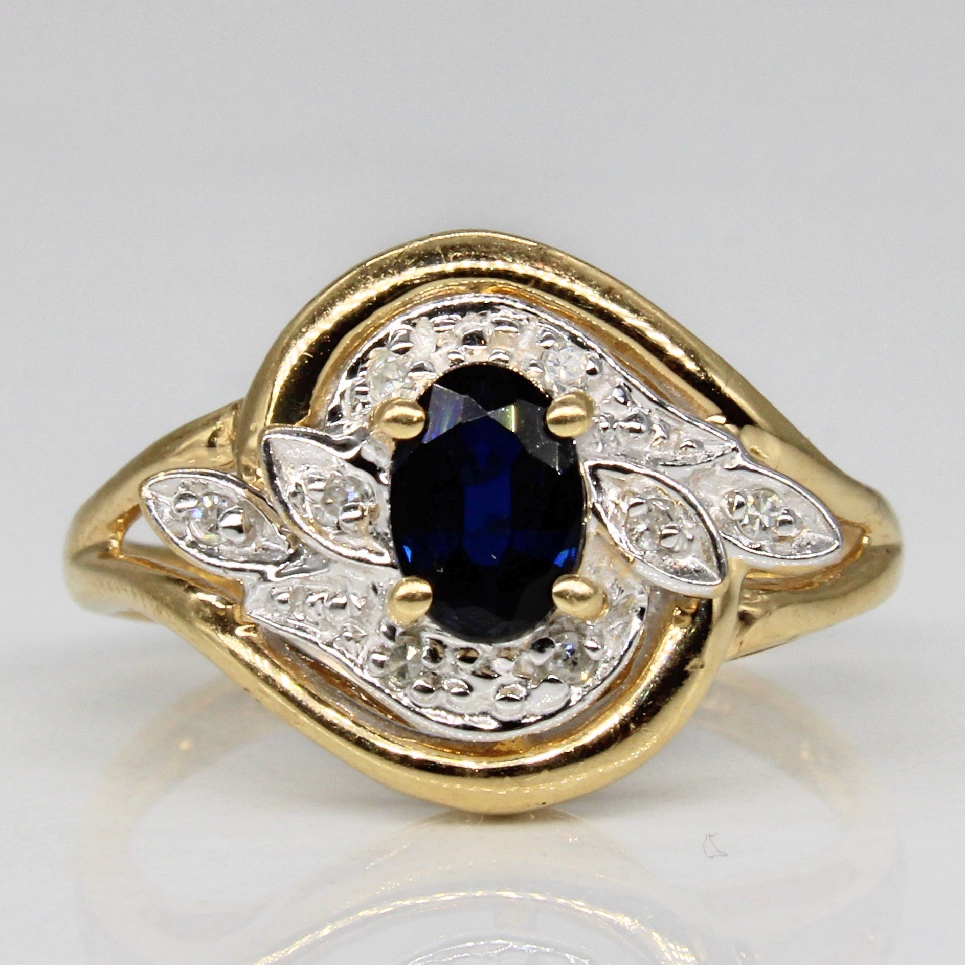 Bypass Sapphire & Diamond Ring | 0.40ct, 0.04ctw | SZ 6.25 |