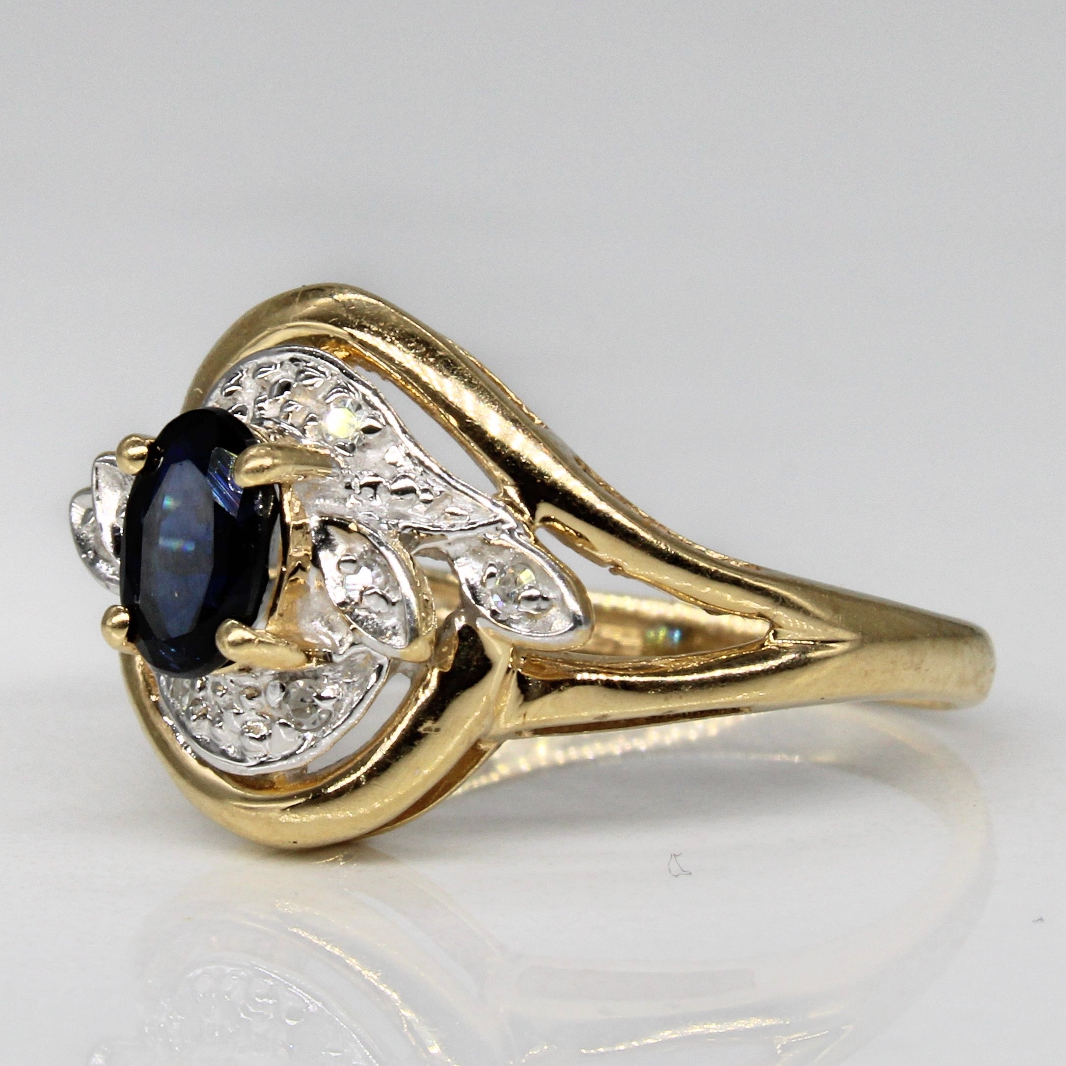 Bypass Sapphire & Diamond Ring | 0.40ct, 0.04ctw | SZ 6.25 |
