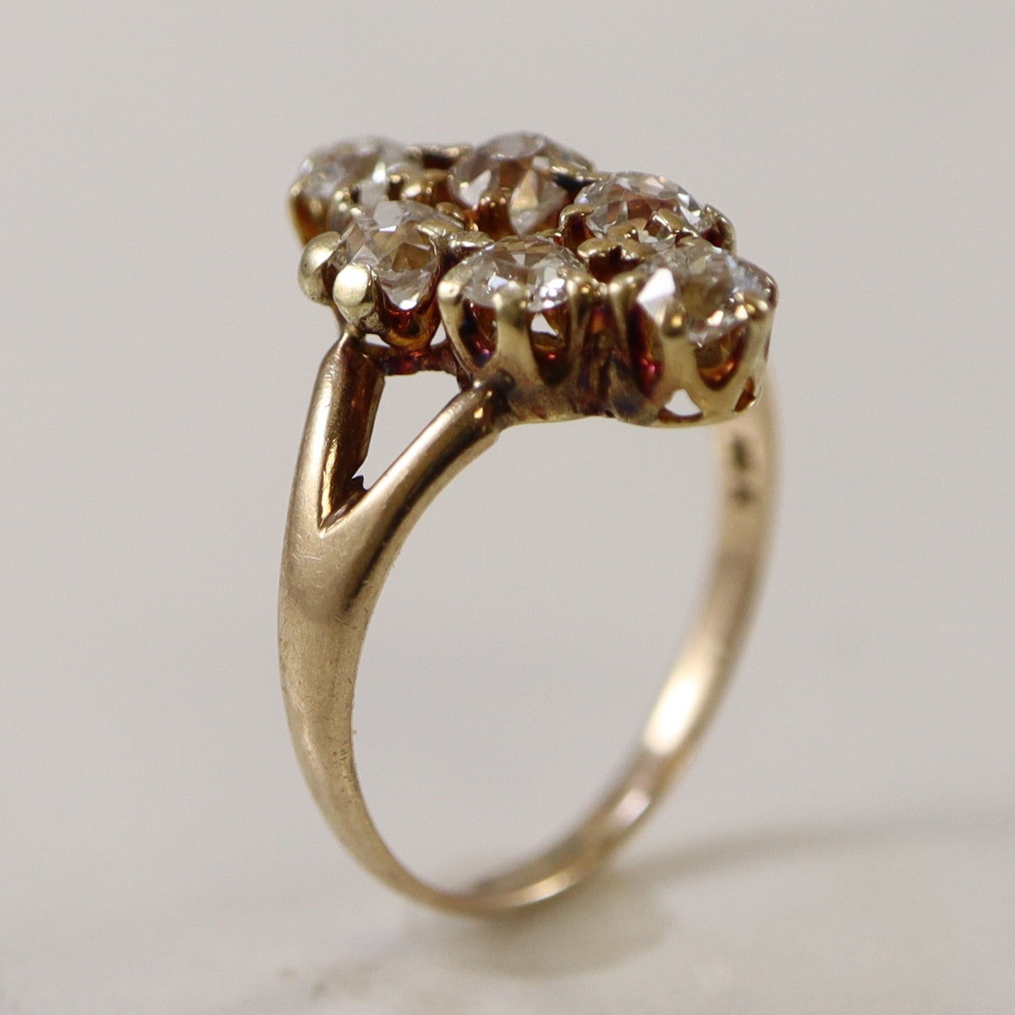 Old Mine Cut Diamond Navette Ring | 0.51ctw | SZ 2.25 |