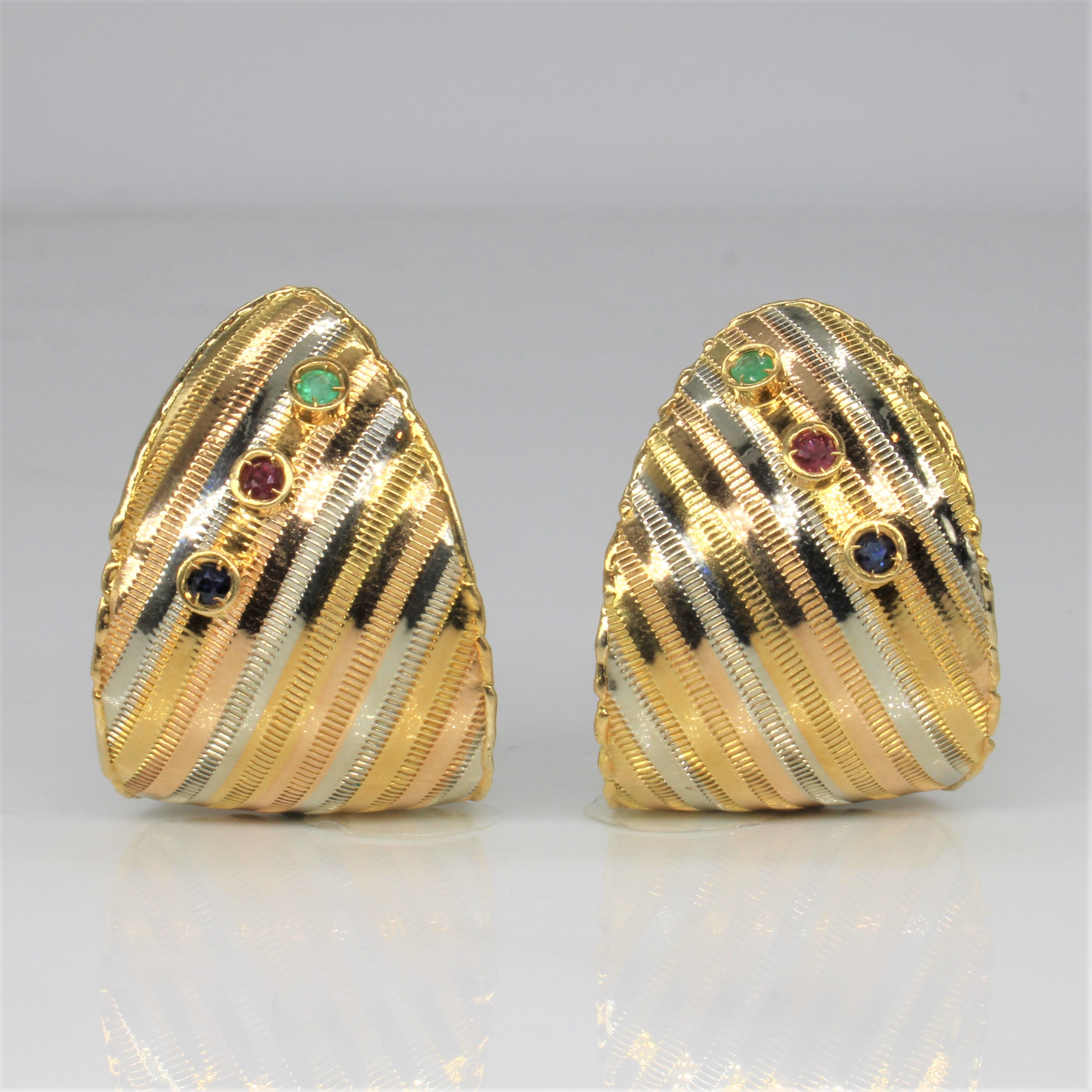 Multi Gem Shield Earrings | 0.30ctw |