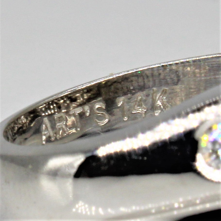 Diamond Flush Set Cross Over Ring | 0.30ctw | SZ 6.5 |