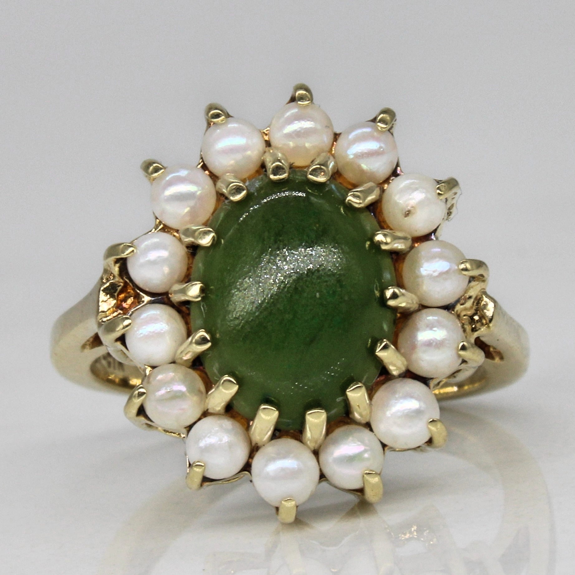 Serpentine & Pearl Cocktail Ring | 1.53ctw | SZ 5.25 |