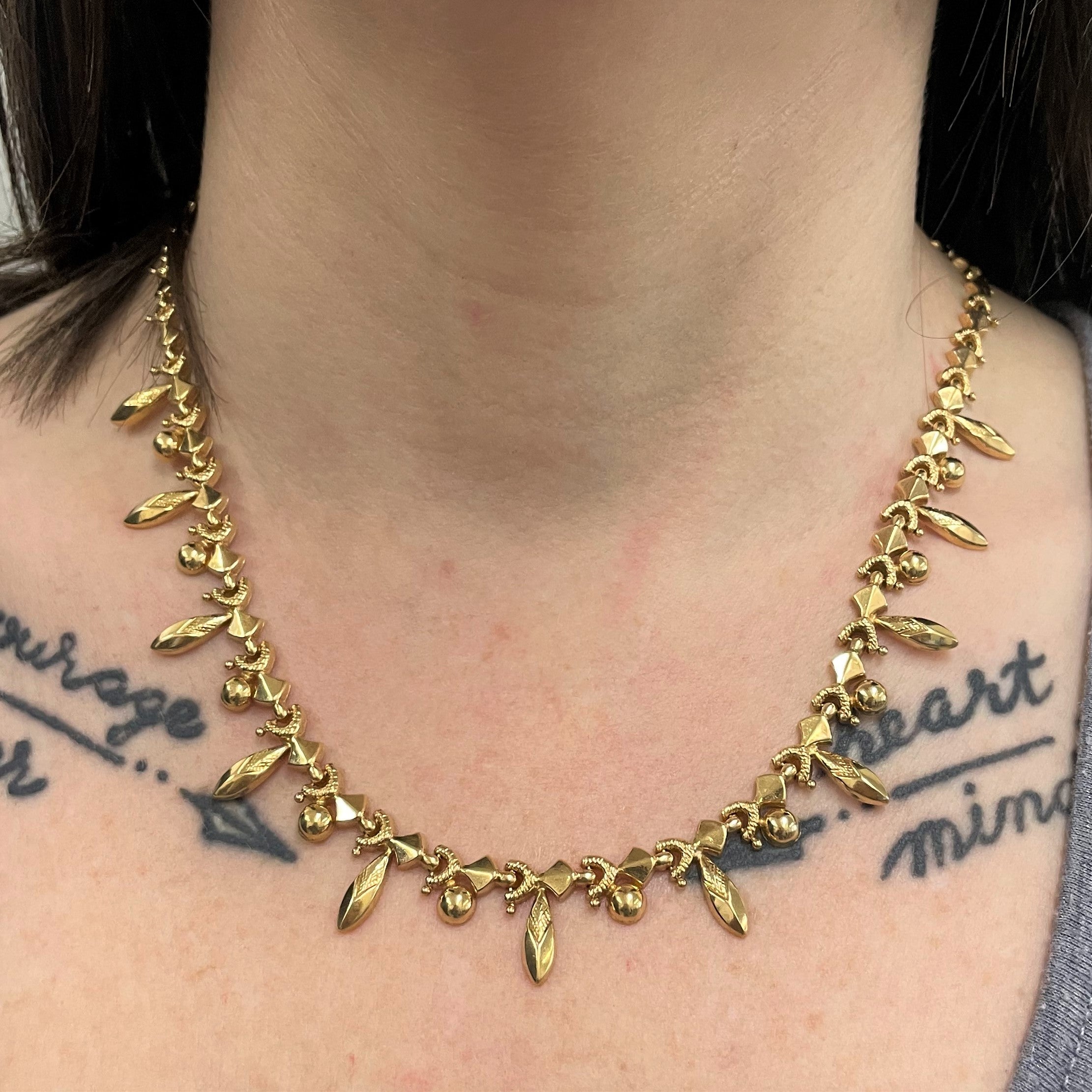 Yellow Gold Drop Bead Necklace | 18" |