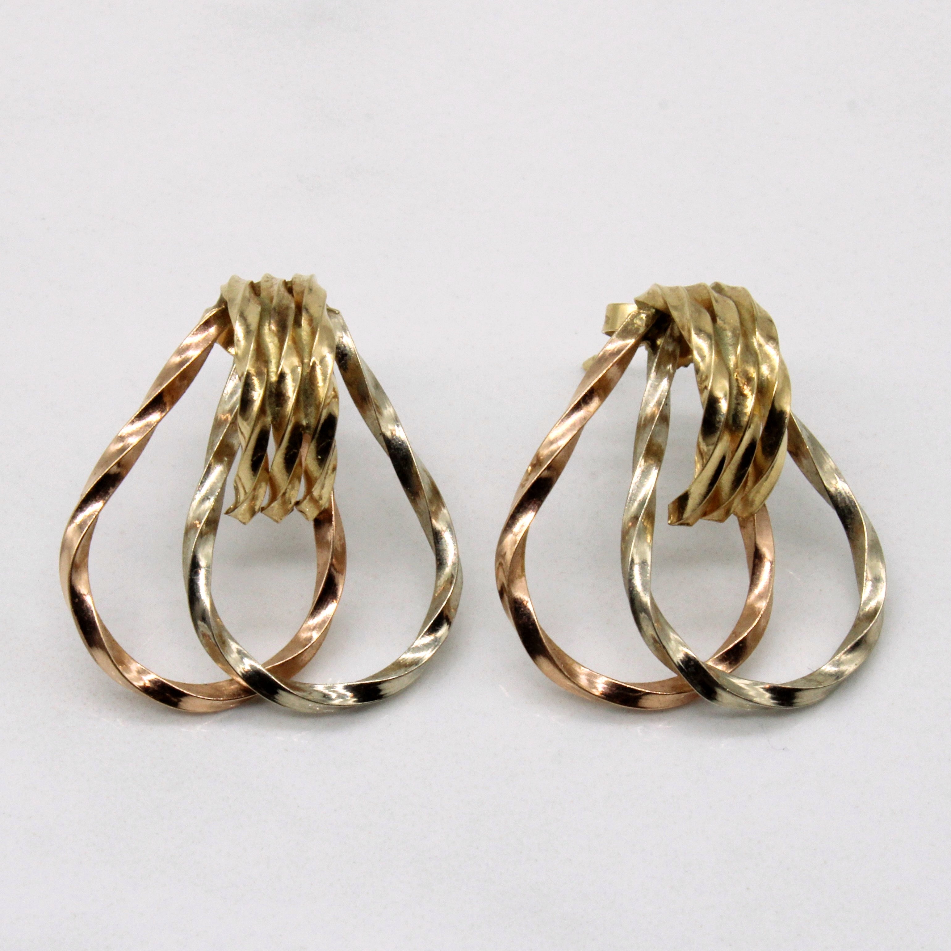 14k Tri-Tone Gold Earrings