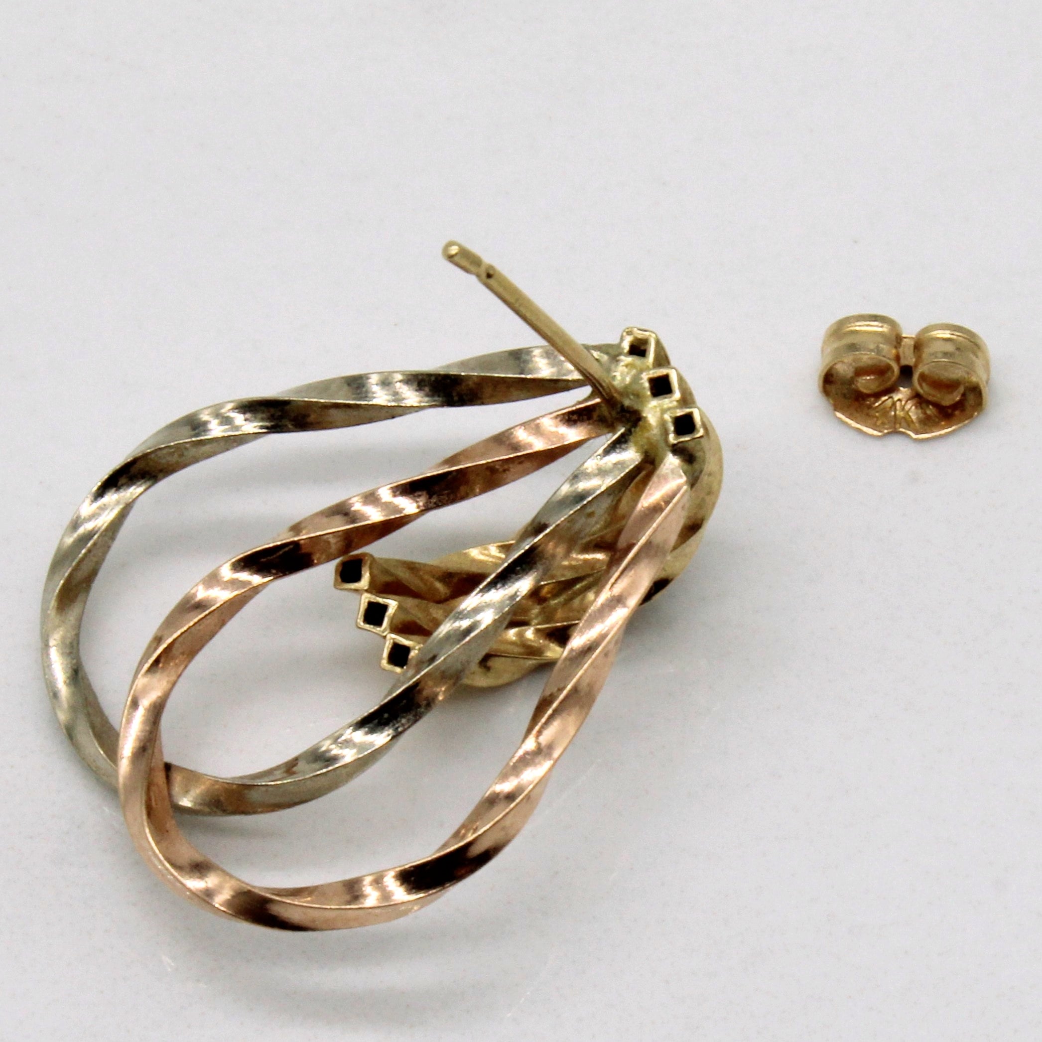 14k Tri-Tone Gold Earrings