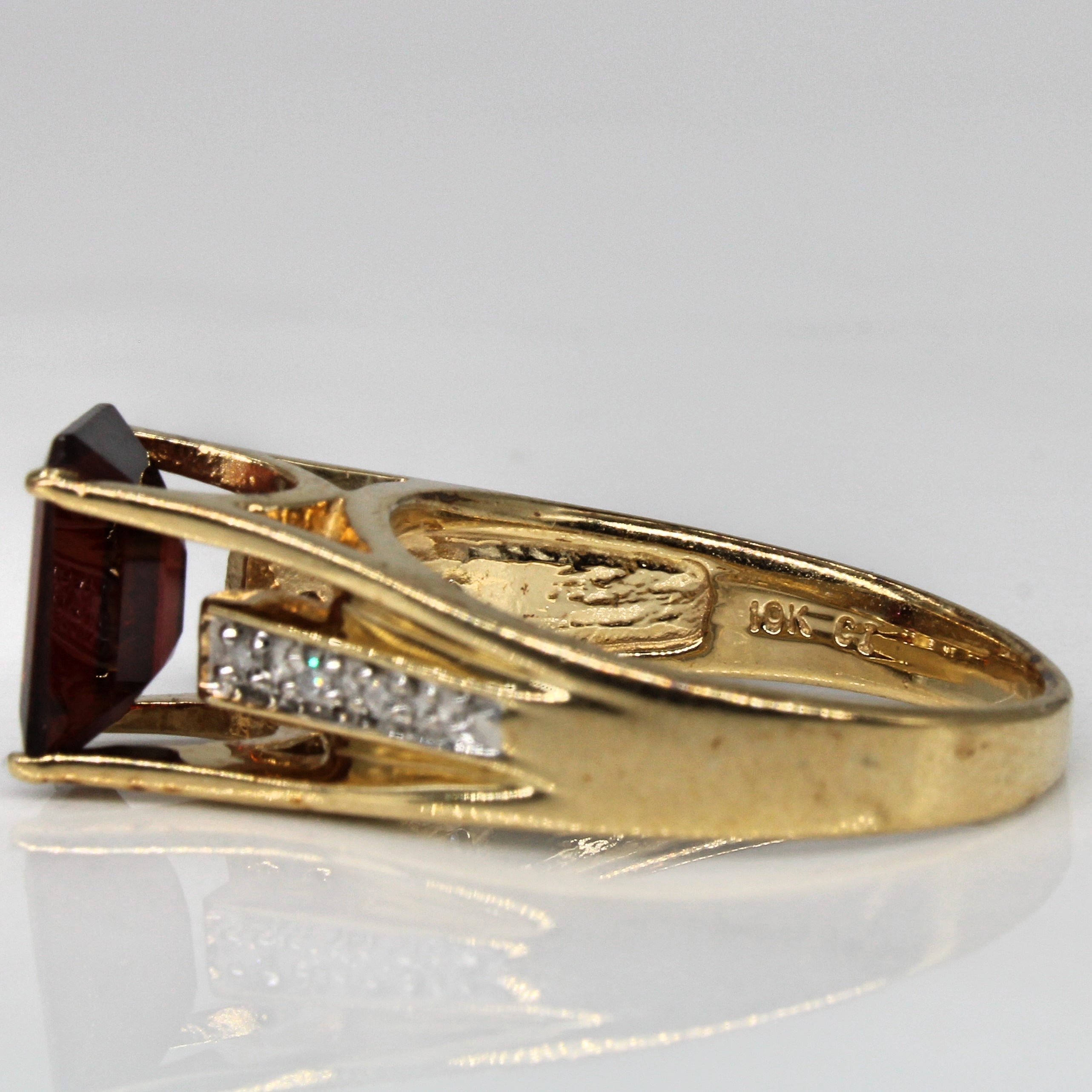 High Set Garnet & Diamond Ring | 2.43ct, 0.03ctw | SZ 6.75 |