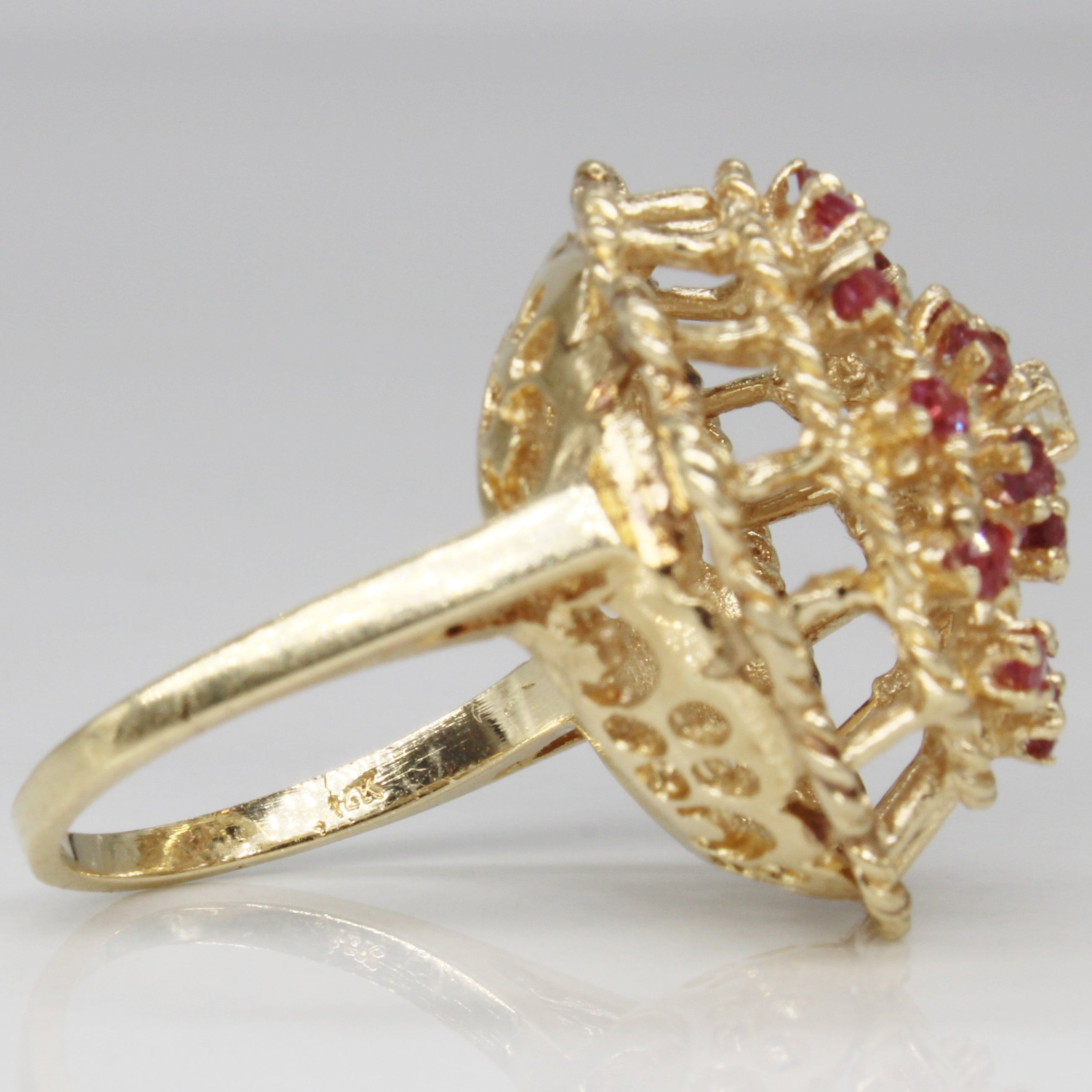 High Set Ruby & Diamond Ring | 0.59ctw, 0.03ct | SZ 5.75 |