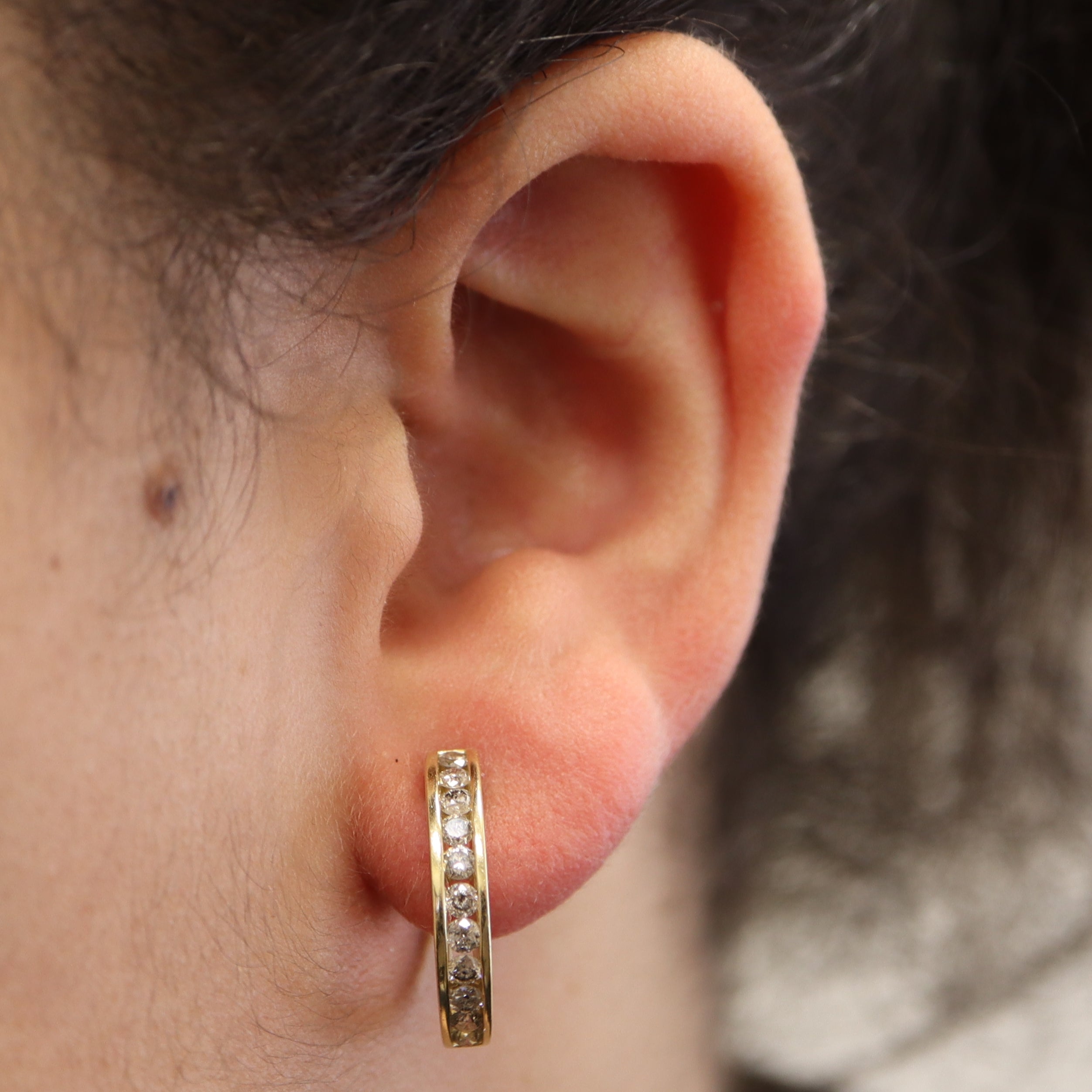 Diamond Channel Hoop Earrings | 0.44ctw |