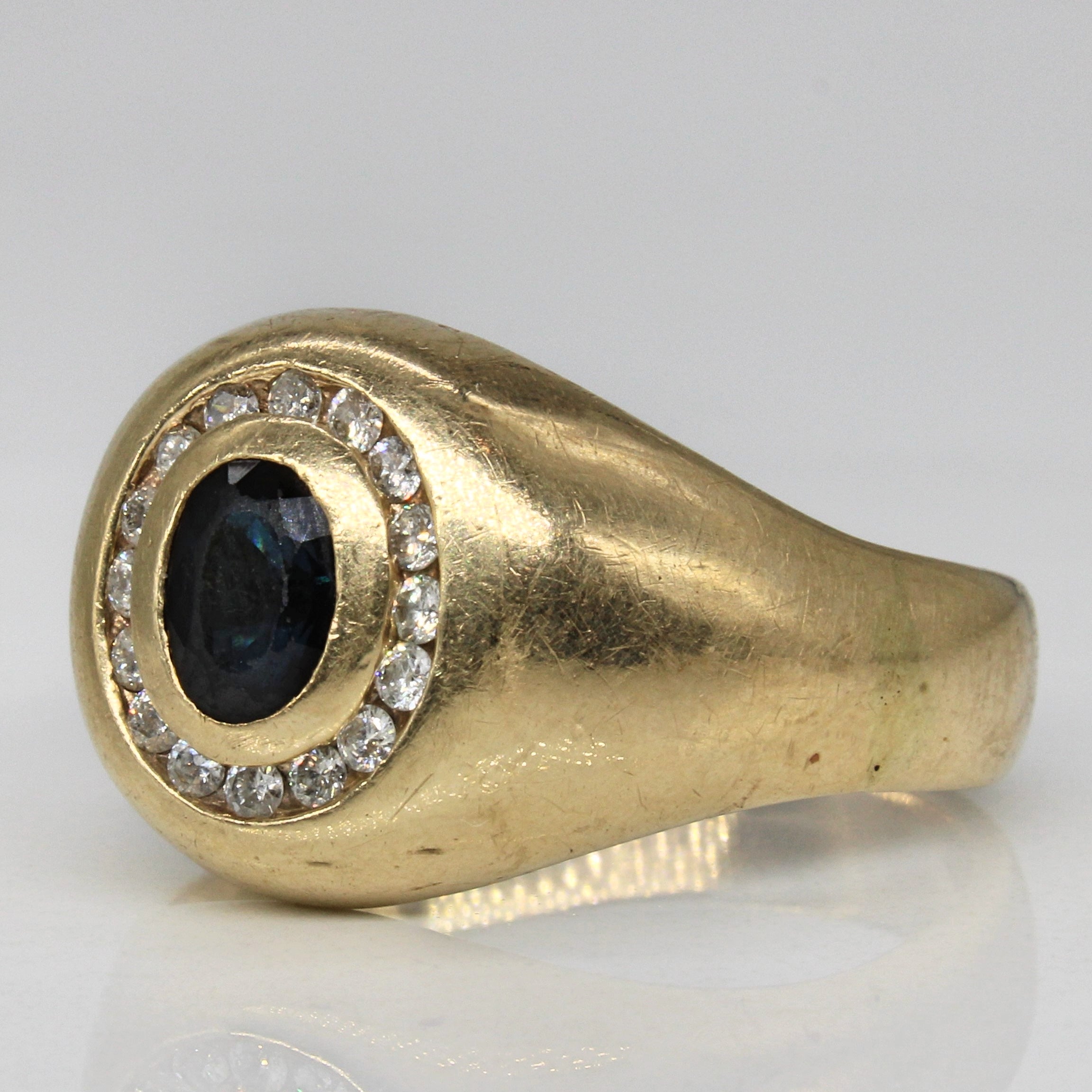 Sapphire & Channel Diamond Halo Ring | 0.93ct, 0.29ctw | SZ 10.75 |