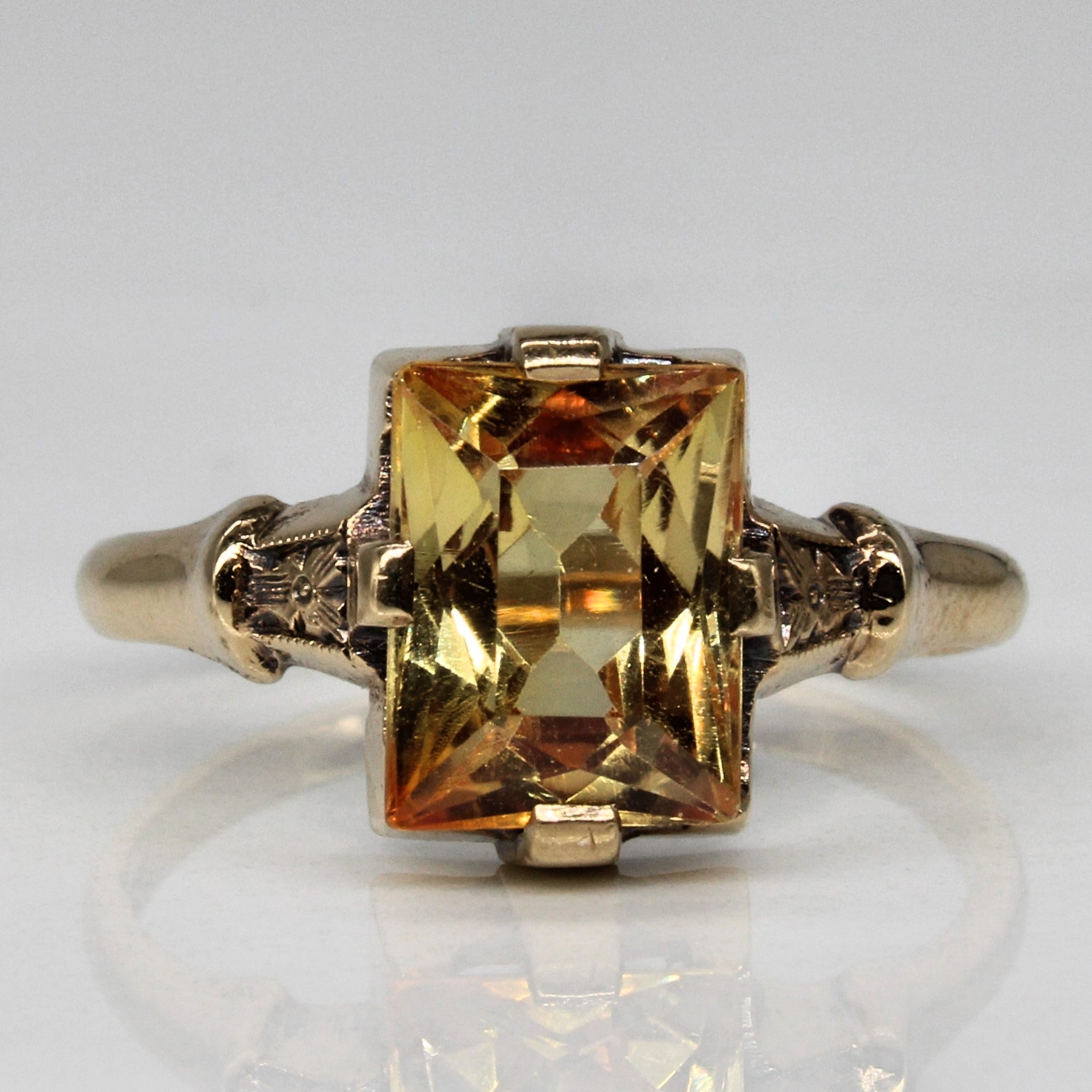 Synthetic Yellow Sapphire Cocktail Ring 3.05ct SZ 7.75 100 Ways