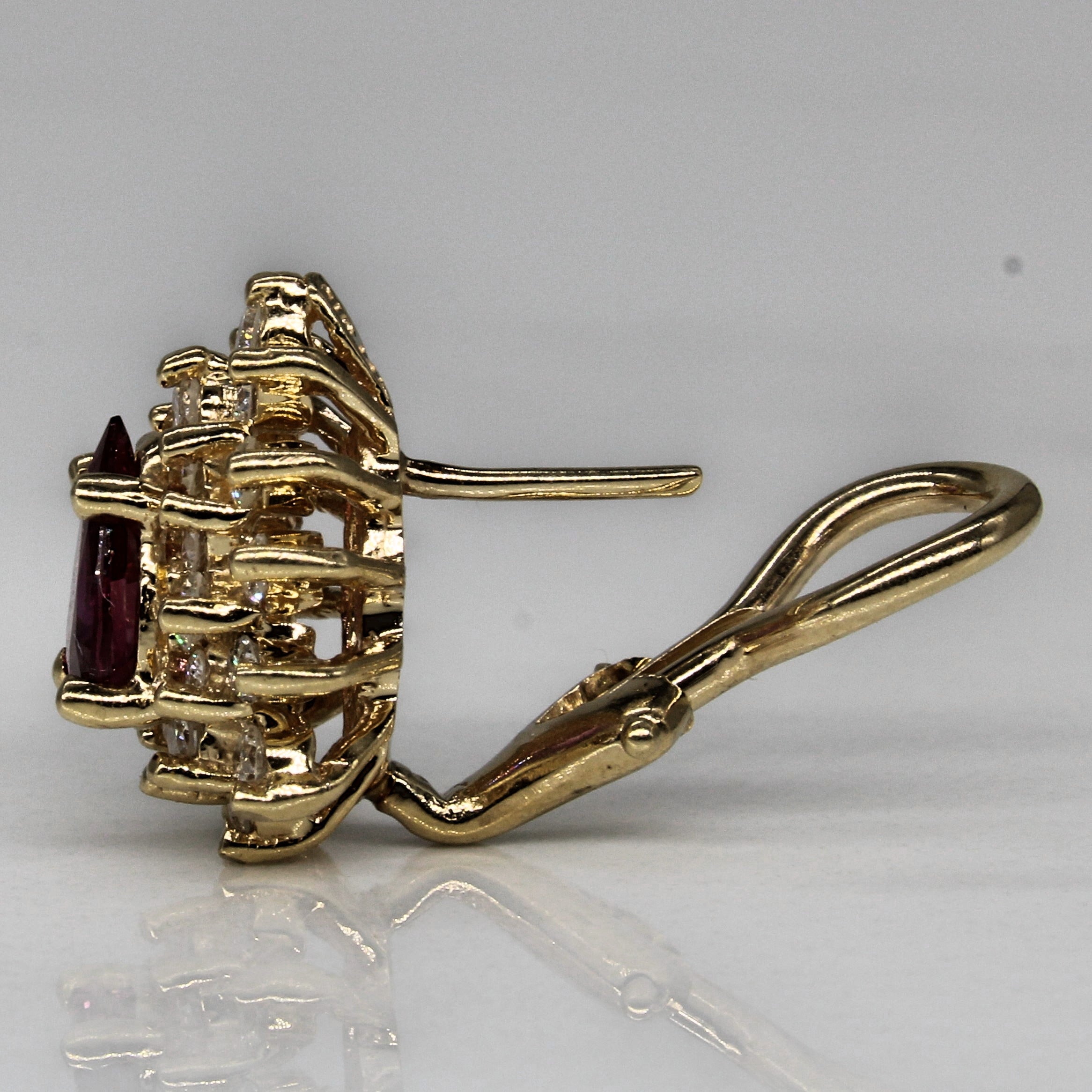 Ruby & Diamond Cluster Earrings | 0.86ctw, 0.55ctw |