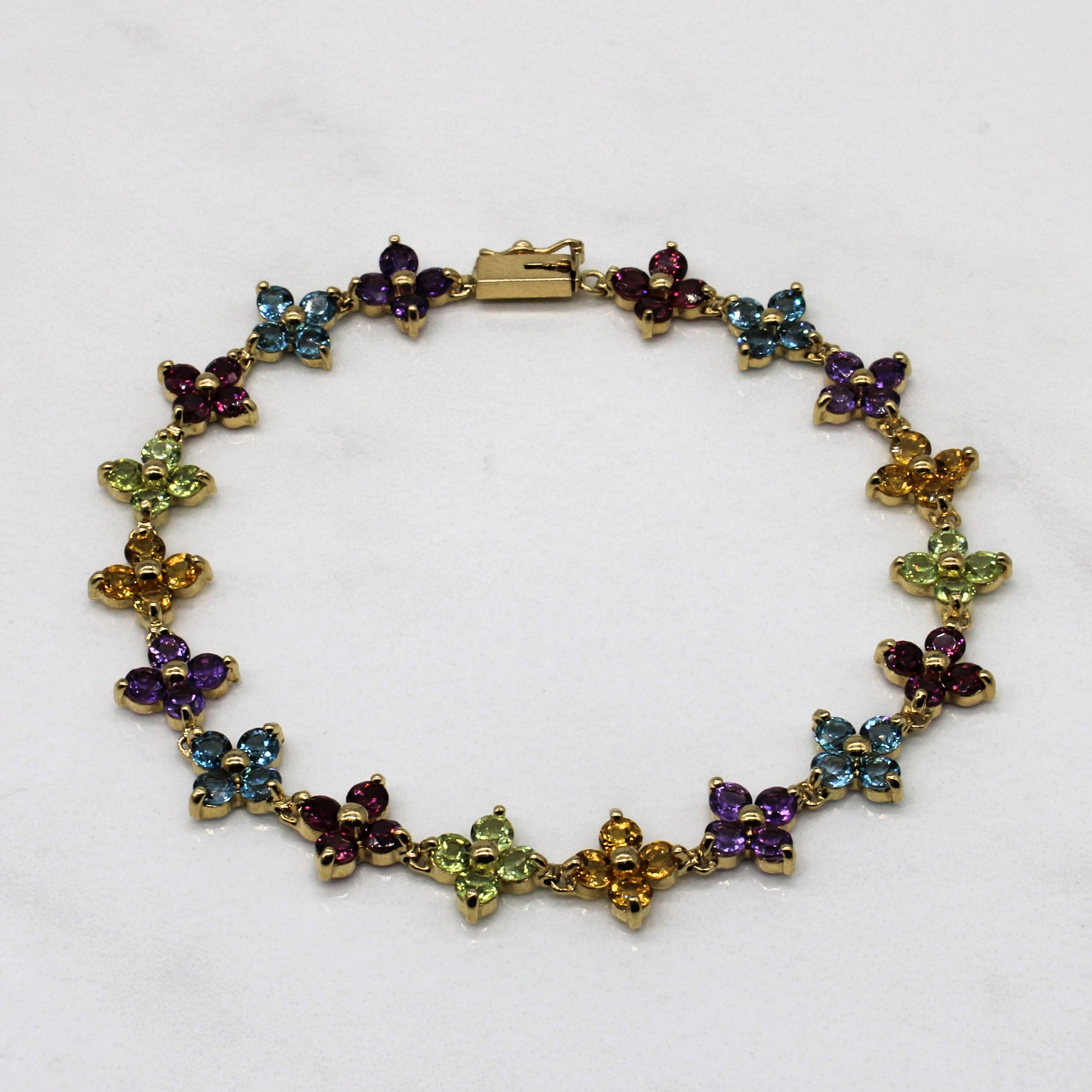 Bracelet floral multi-pierres | 10,83 ct | 7,25" |