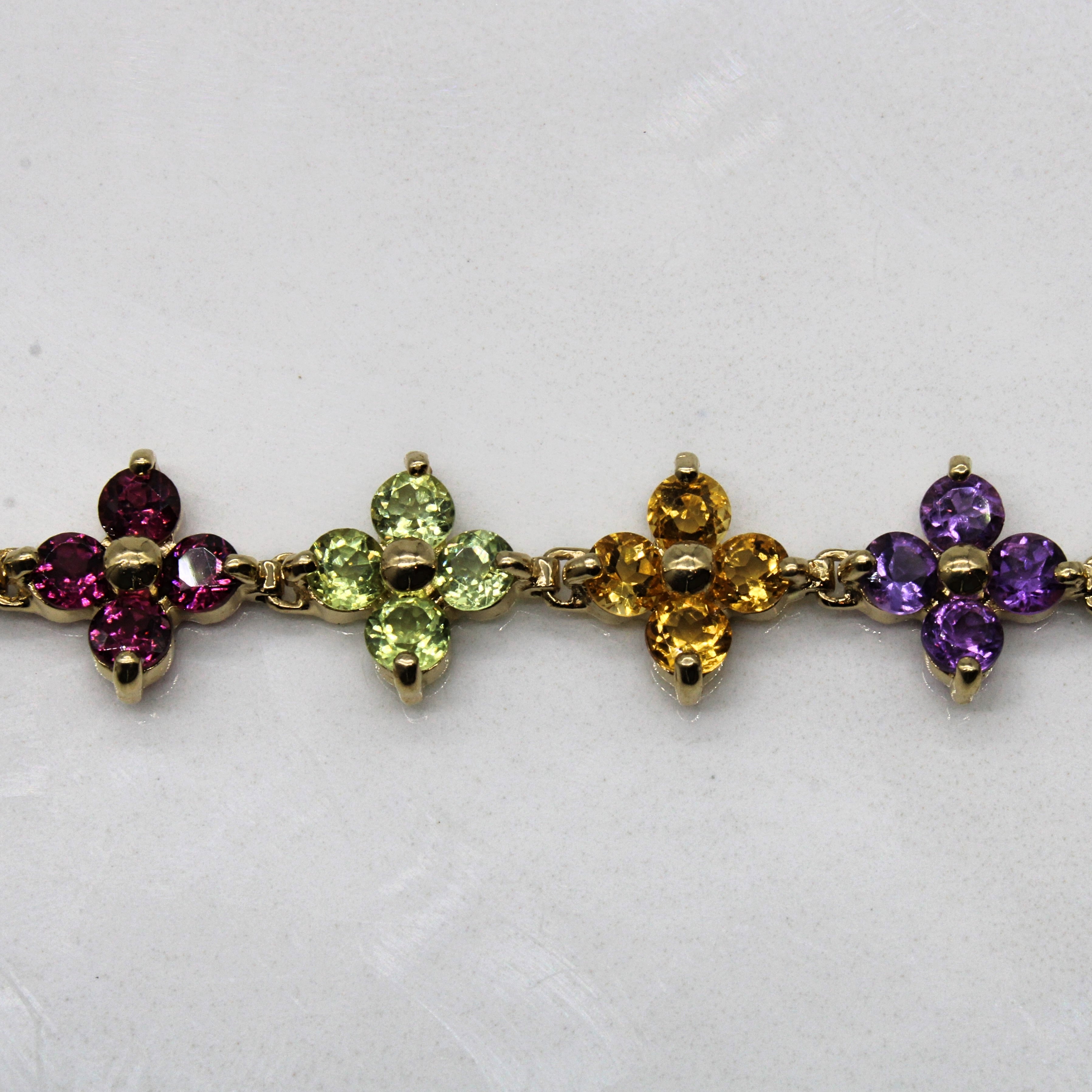 Bracelet floral multi-pierres | 10,83 ct | 7,25" |