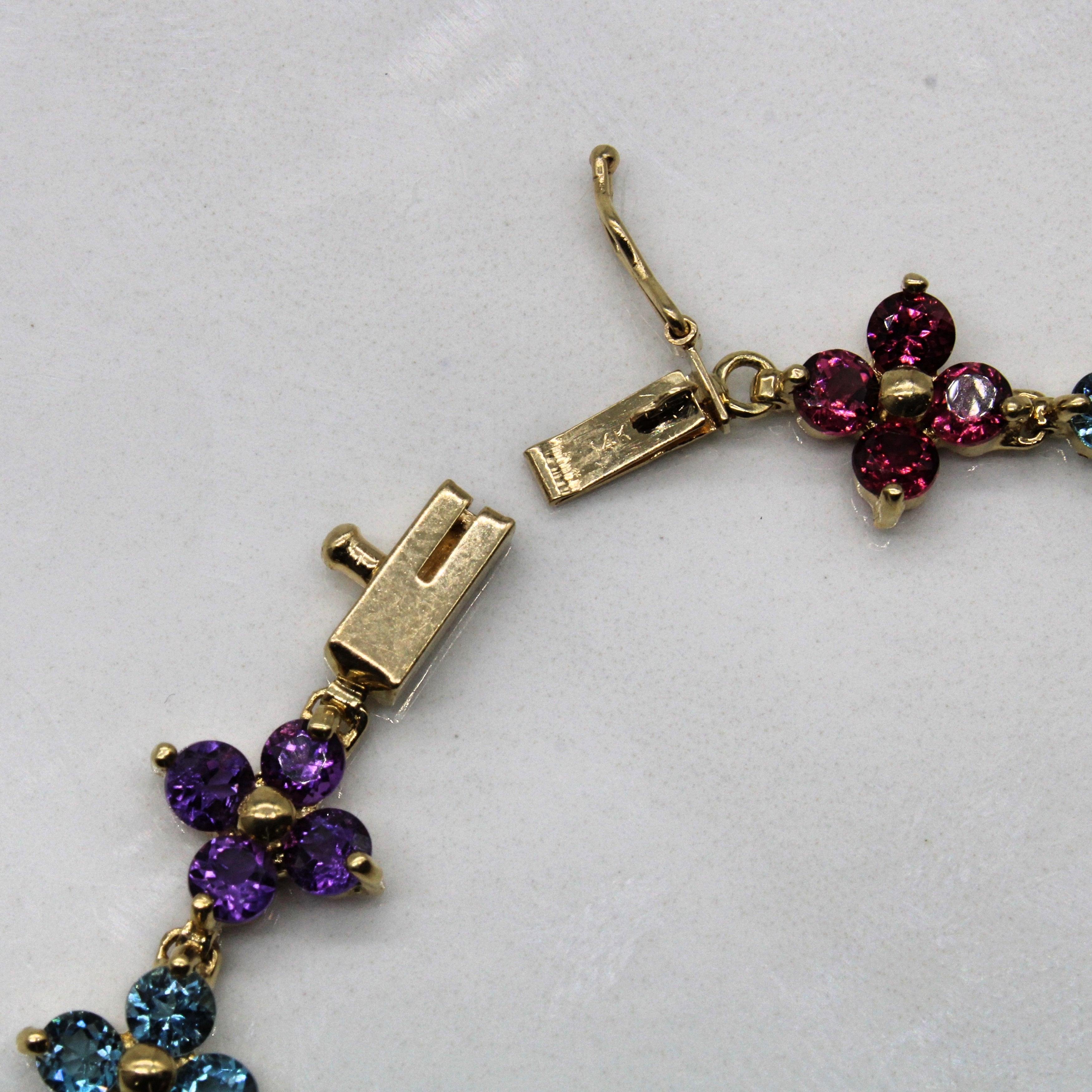 Bracelet floral multi-pierres | 10,83 ct | 7,25" |