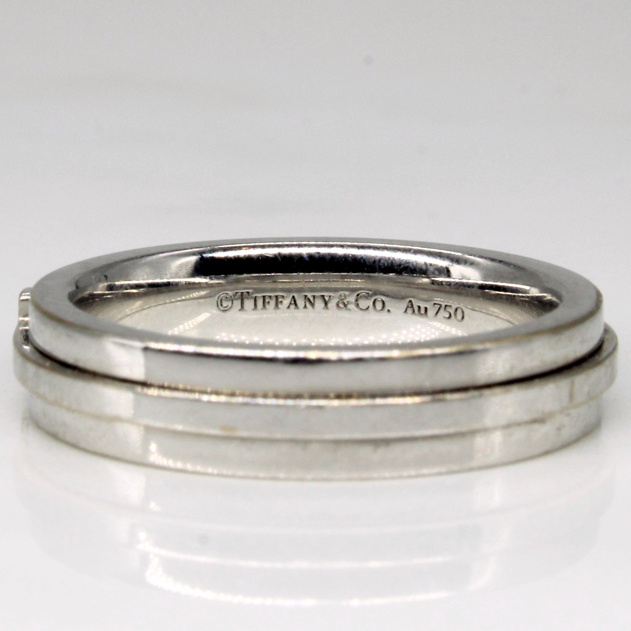 Tiffany & Co' Narrow T in 18kt White Gold Ring | SZ 7 |