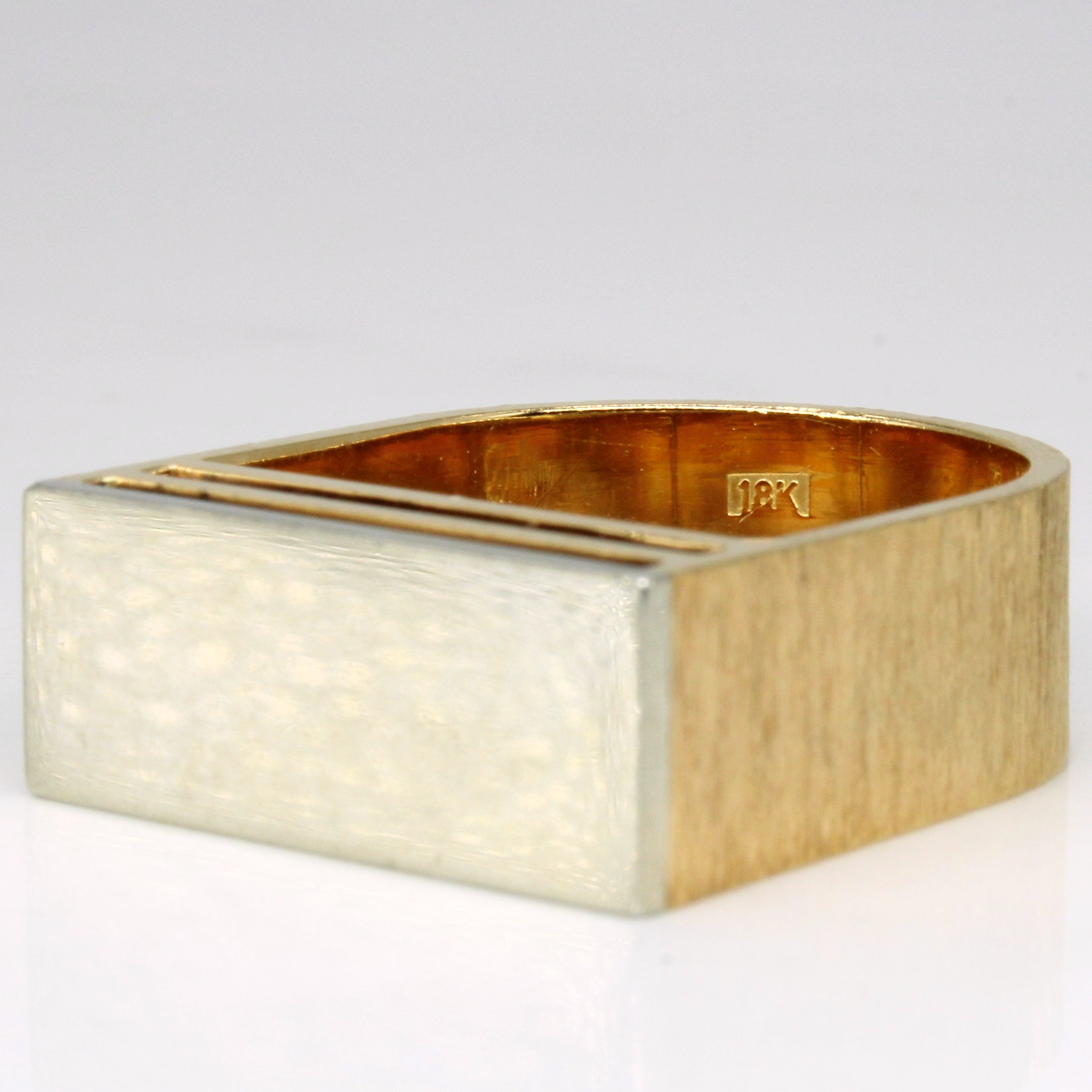 18k Two Tone Gold High Set Ring | SZ 10.25 |