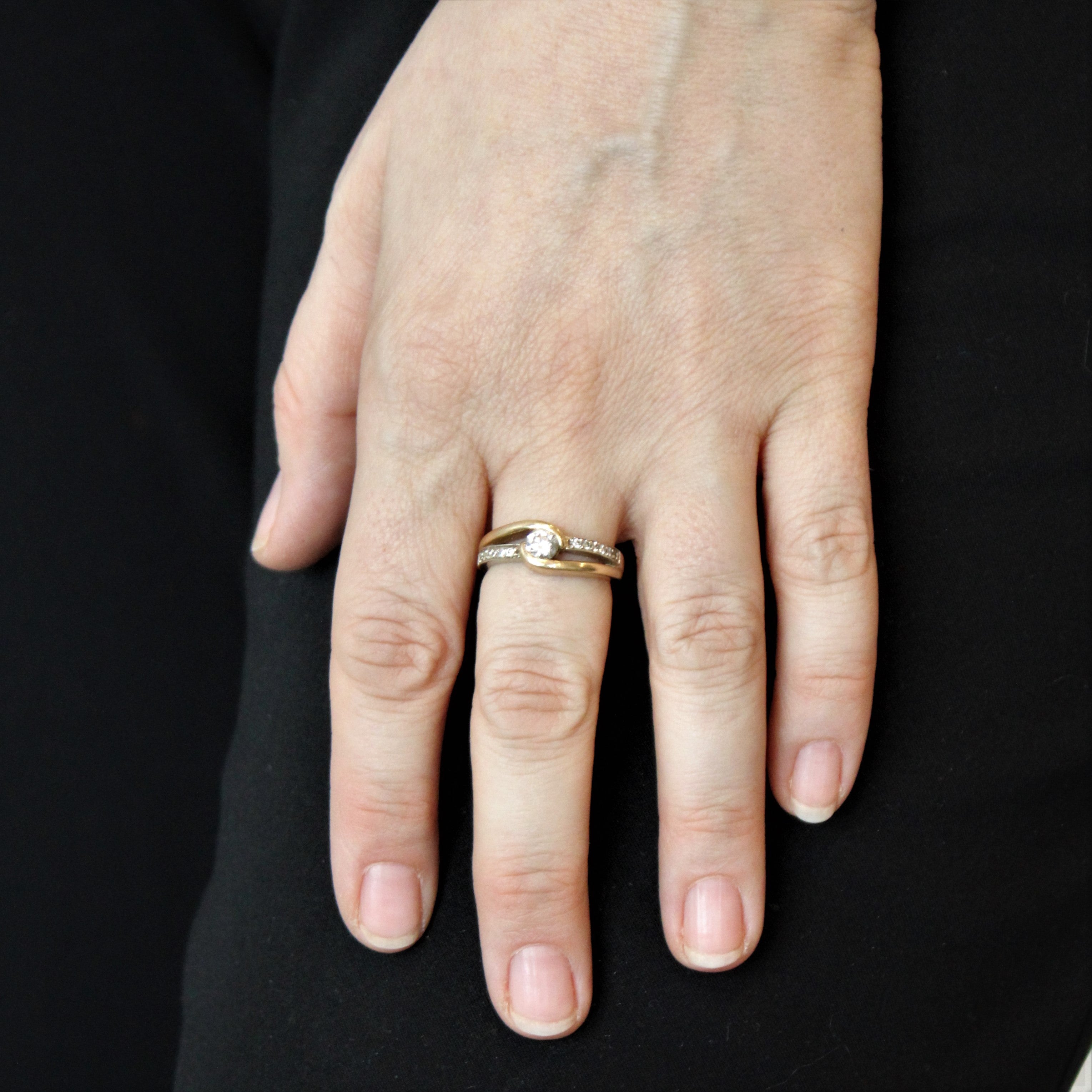 Diamond Cross Over Engagement Ring | 0.60ctw | SZ 7.25 |