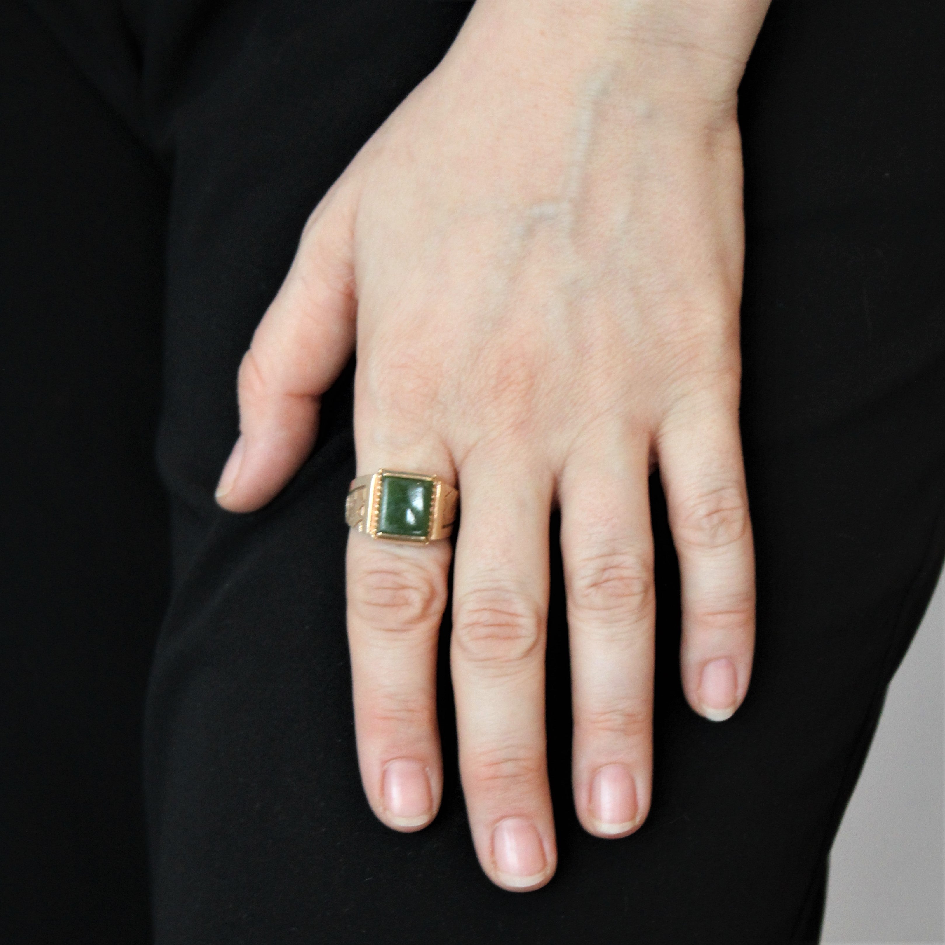 Nephrite Jade Cocktail Ring | 2.40ct | SZ 9.75 |
