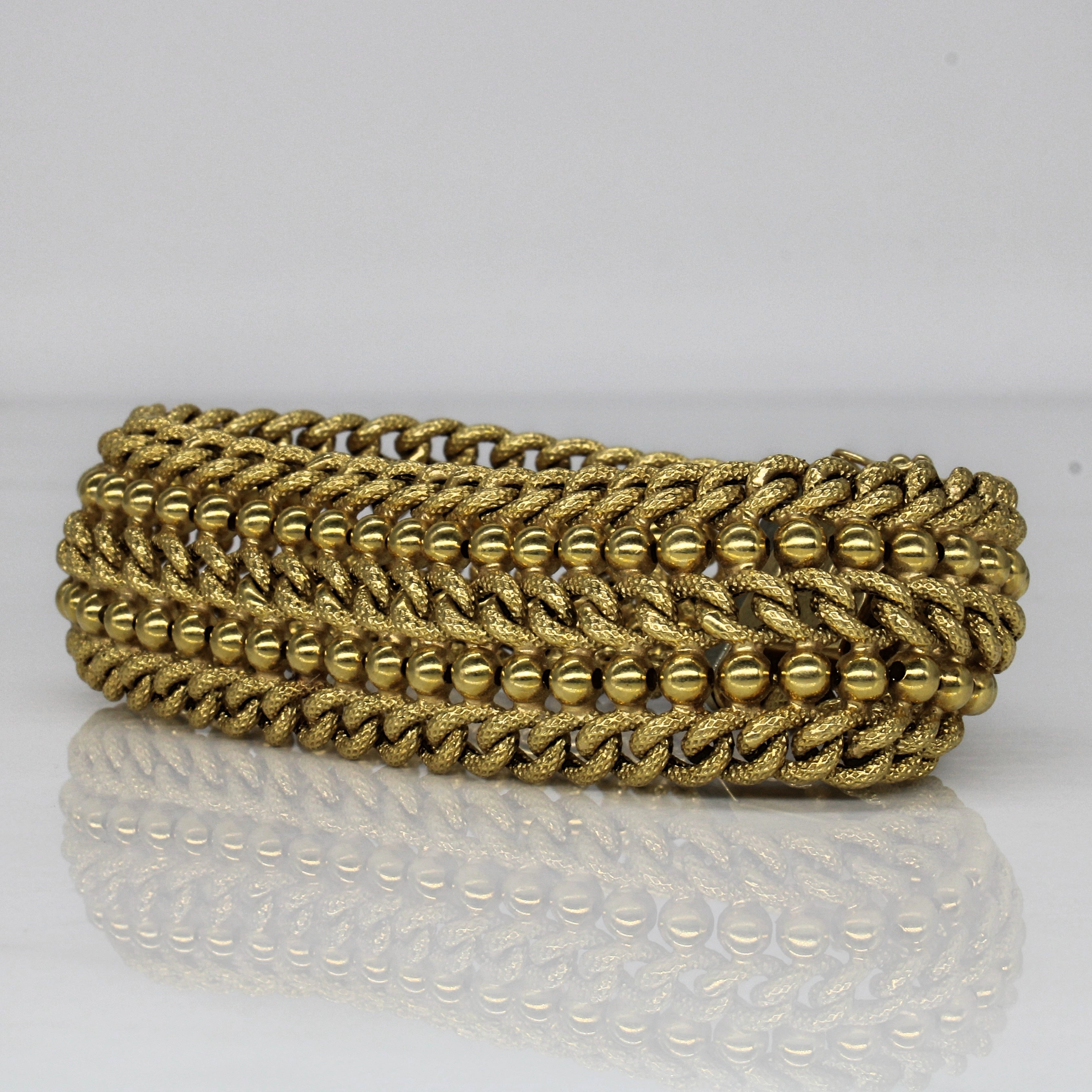 18k Yellow Gold Woven Link Bracelet | 7.25" |