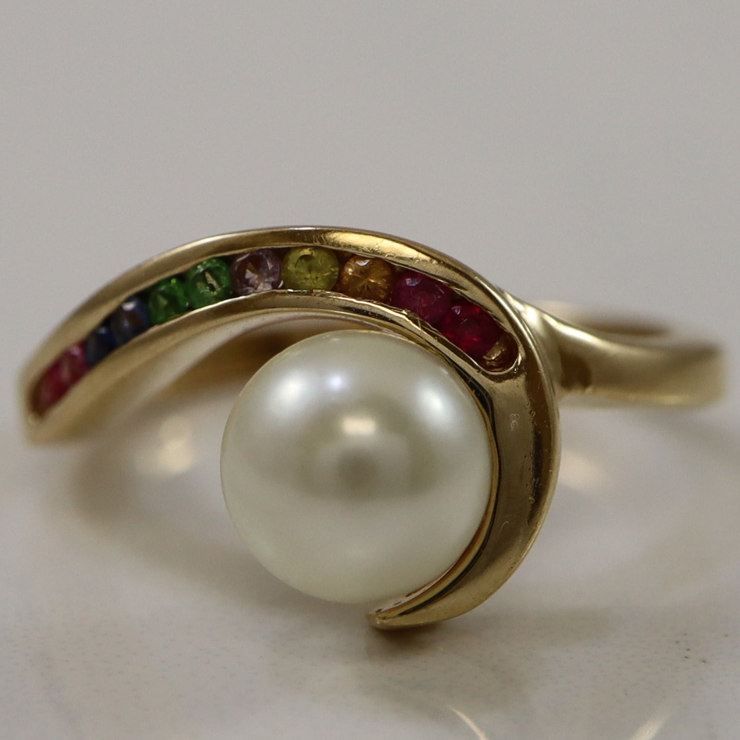 Freeform Pearl & Gemstone Ring | 2.75ct, 0.22ctw | SZ 6.75 |