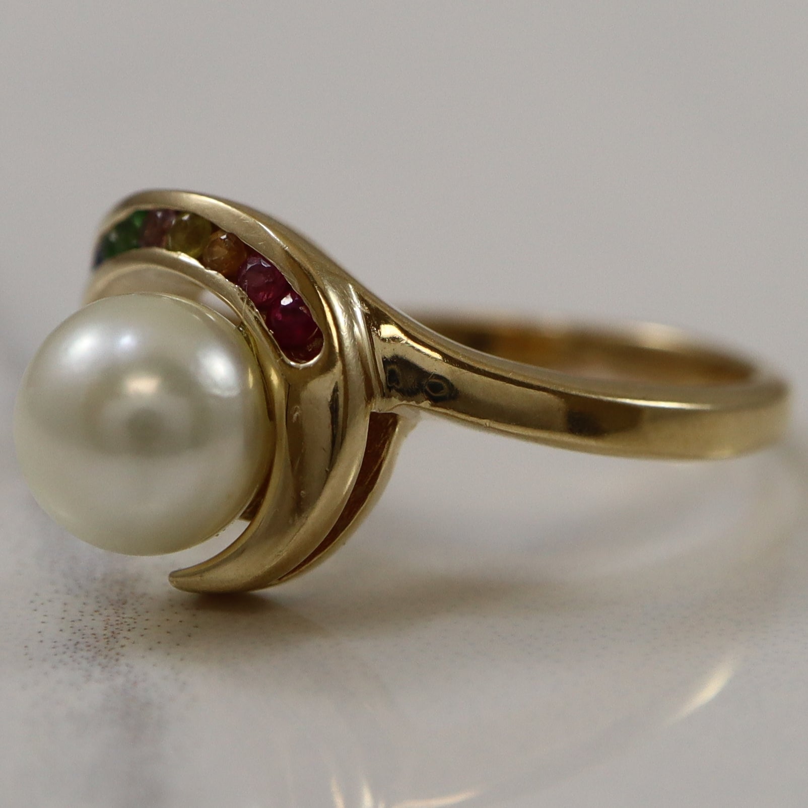 Freeform Pearl & Gemstone Ring | 2.75ct, 0.22ctw | SZ 6.75 |