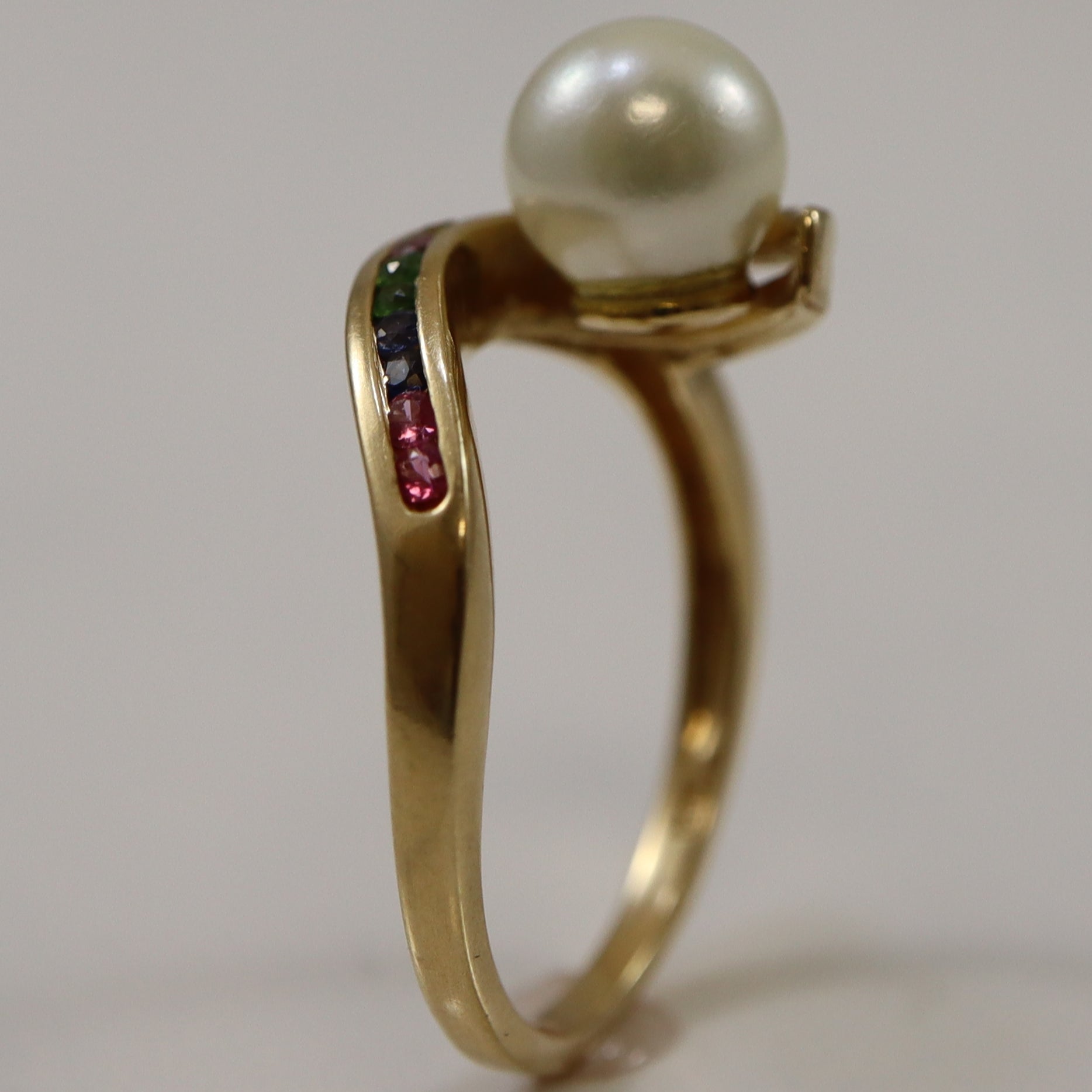 Freeform Pearl & Gemstone Ring | 2.75ct, 0.22ctw | SZ 6.75 |