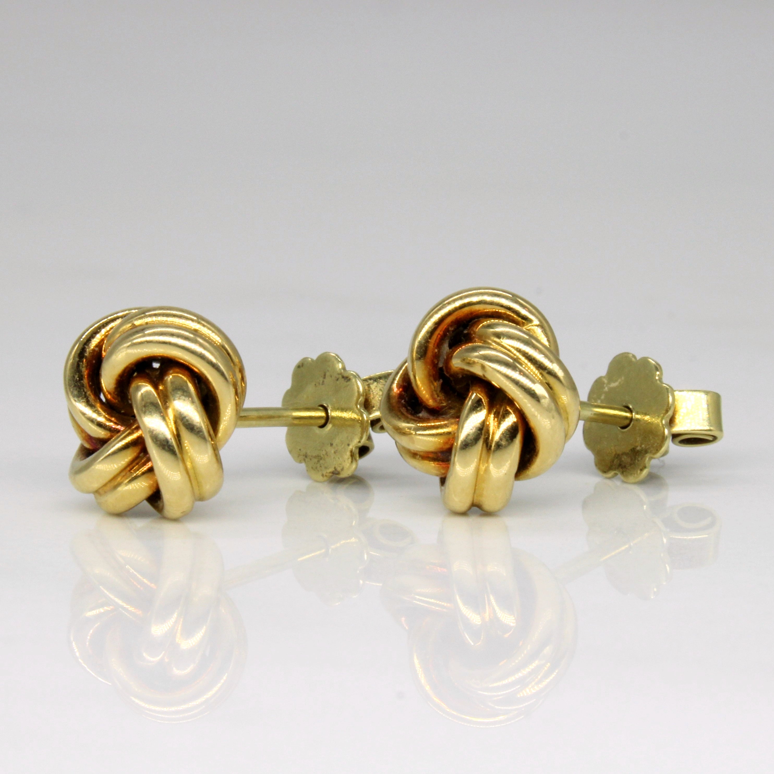Boucles d'oreilles nœud en or jaune 14 carats