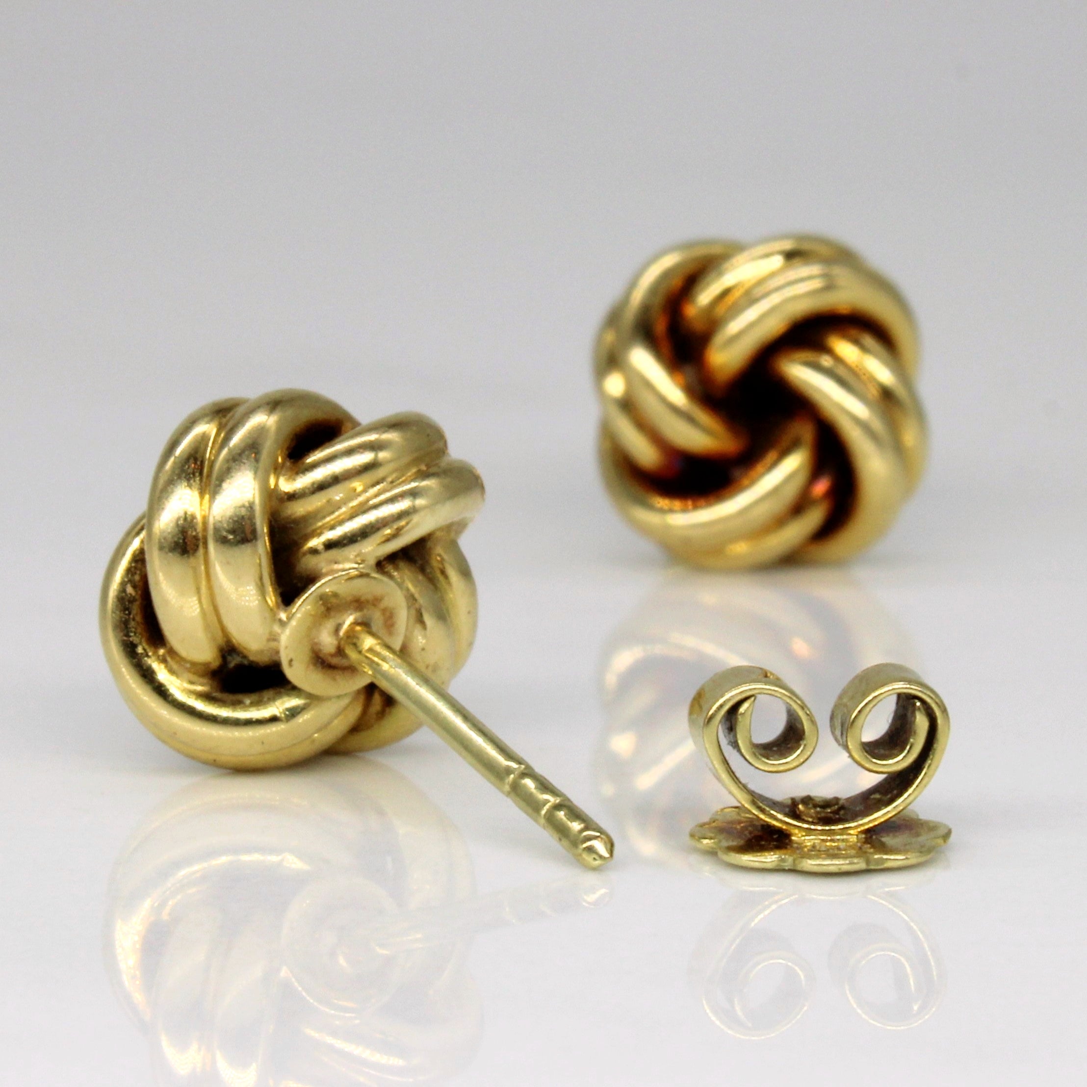 Boucles d'oreilles nœud en or jaune 14 carats