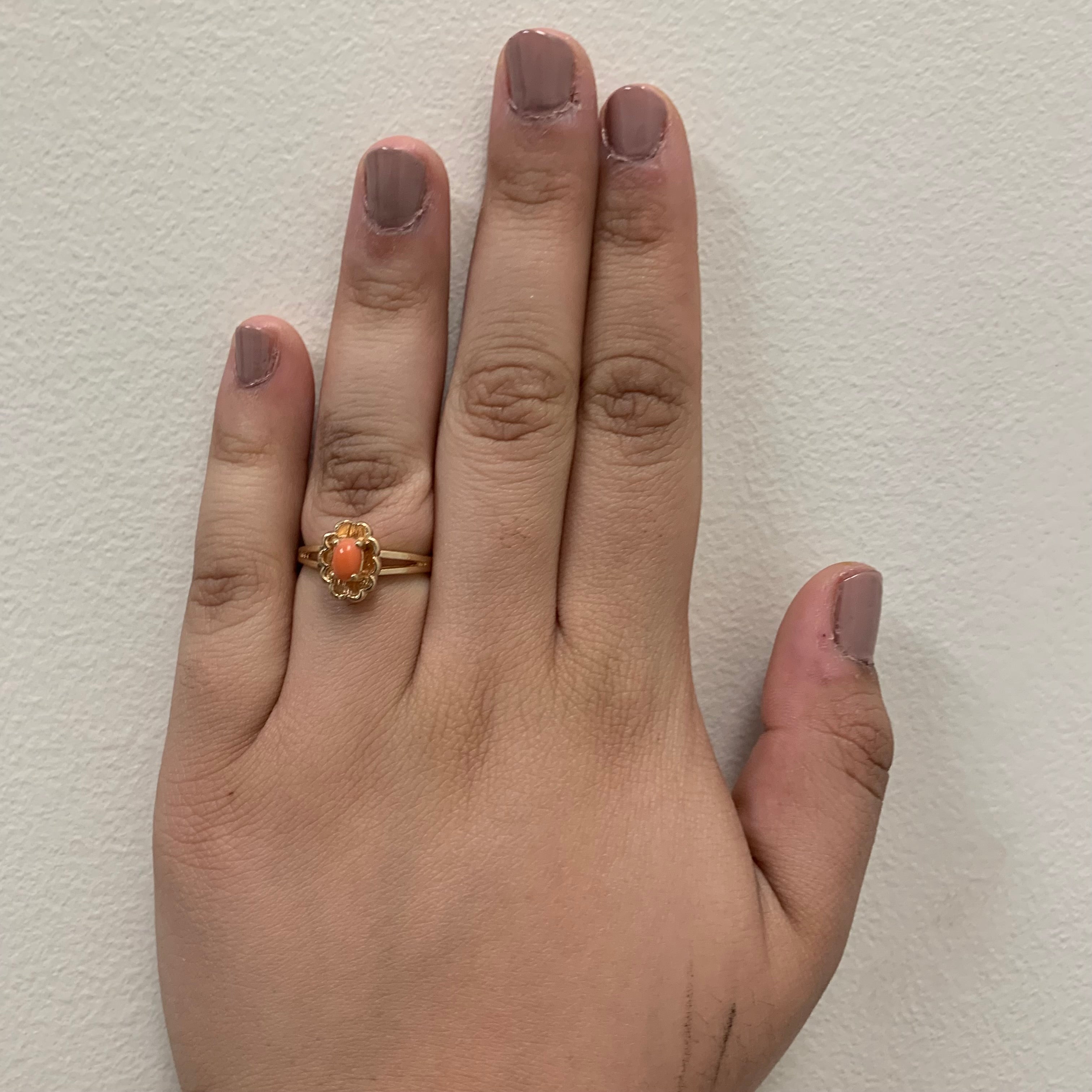 Coral Cocktail Ring | 0.45ct | SZ 7.25 |
