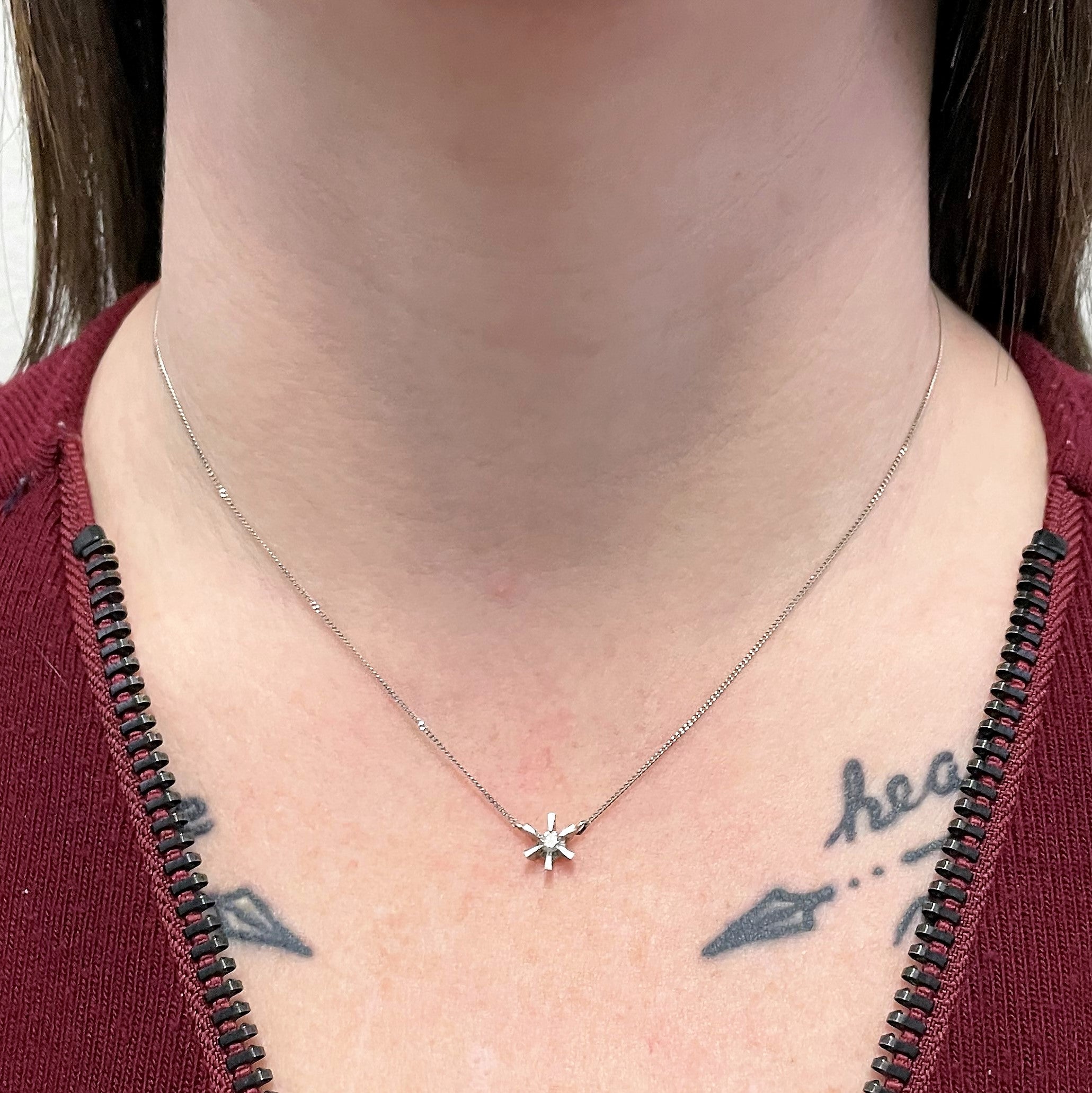 Diamond Star Burst Necklace | 0.09ct | 15" |