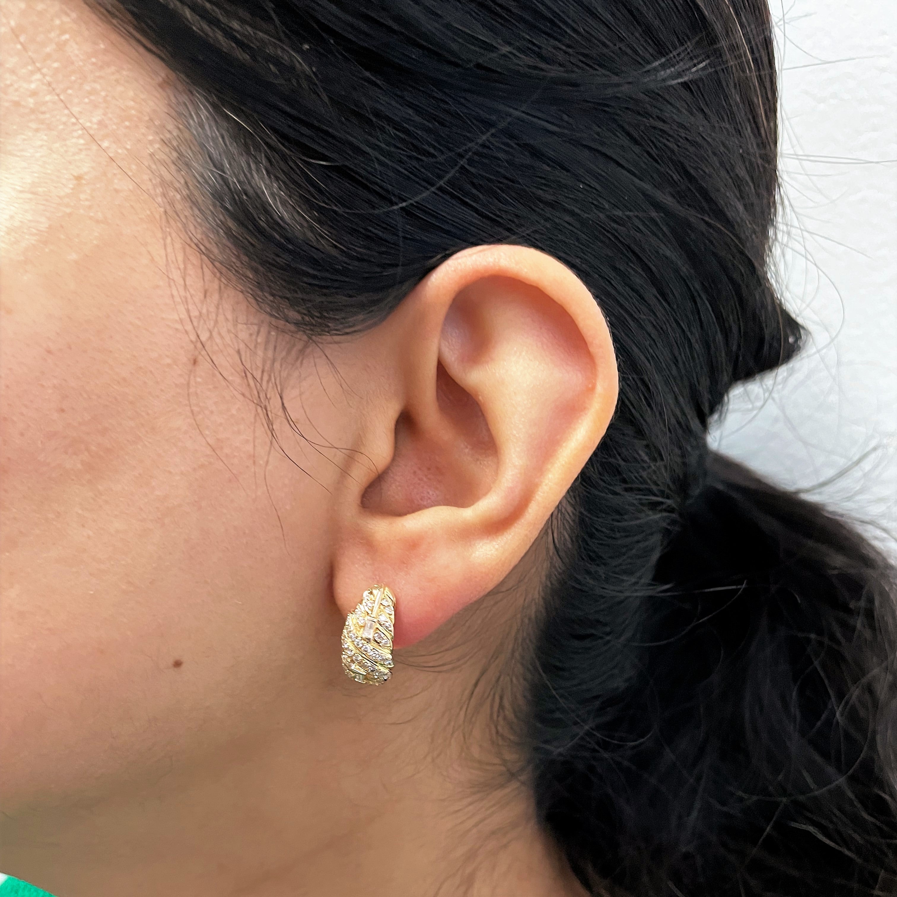Diamond Hoop Stud Earrings | 0.50ctw |