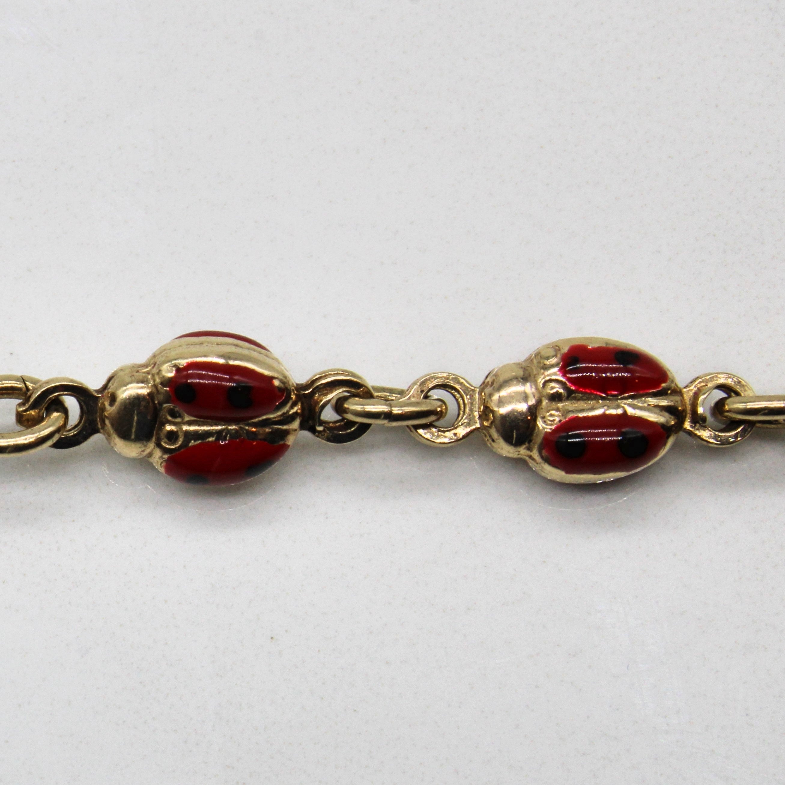 Enameled Ladybug Bracelet | 7.5" |