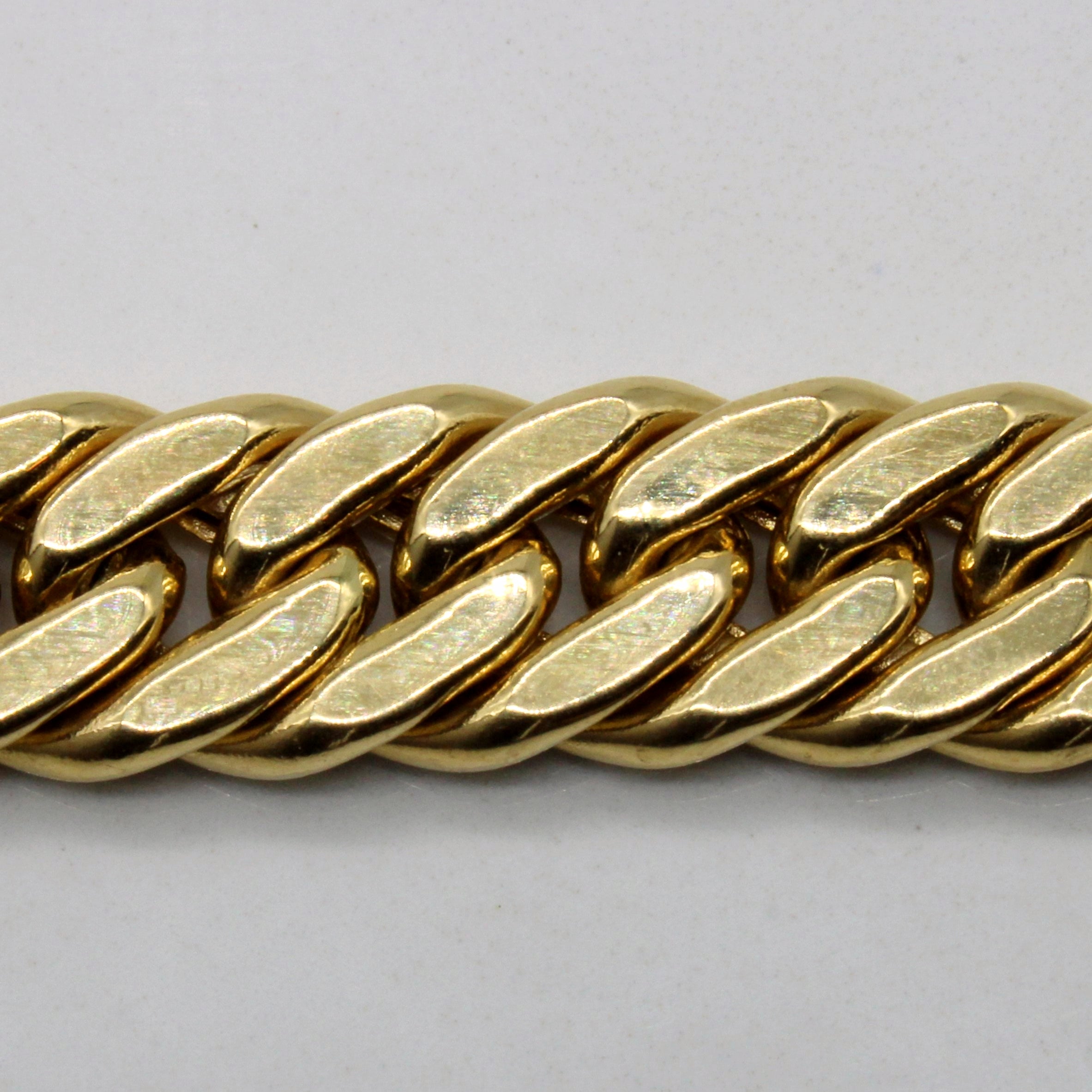 Bracelet à maillons cubains en or jaune 18 carats | 7,5" |
