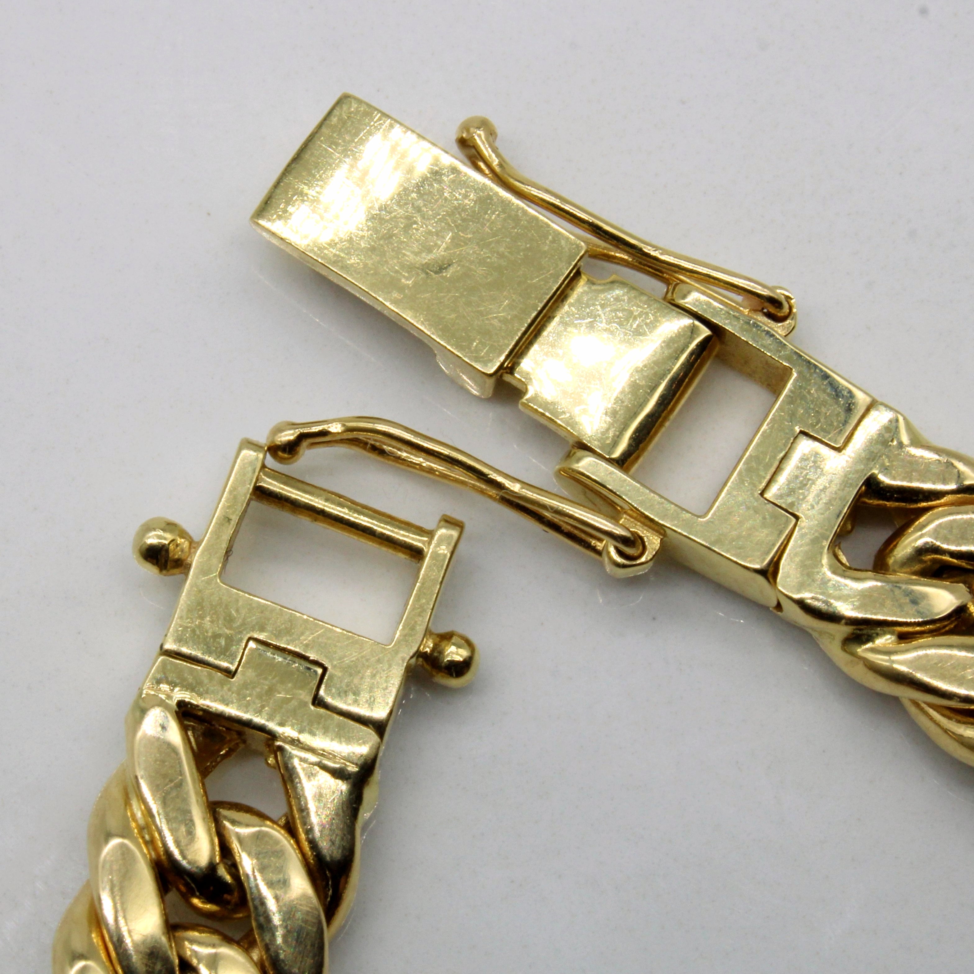 Bracelet à maillons cubains en or jaune 18 carats | 7,5" |
