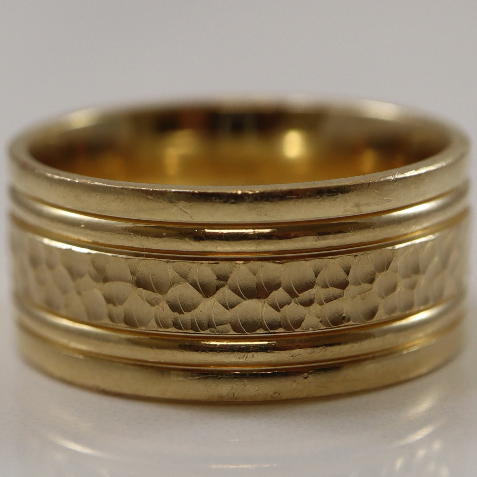 Hammered Yellow Gold Band | SZ 9.5 |