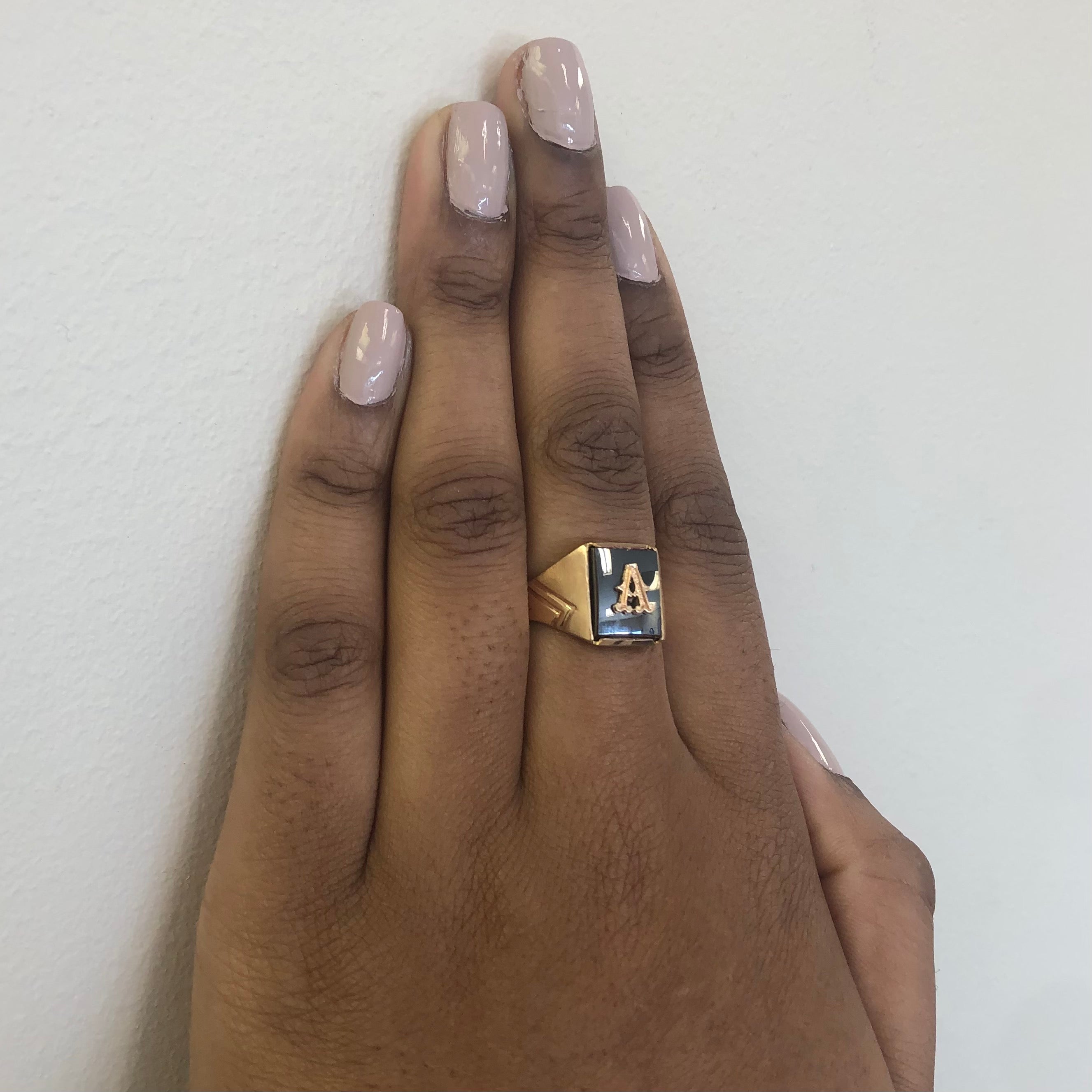 Initial 'A Hematite Ring | 8.50ct | SZ 9.75 |