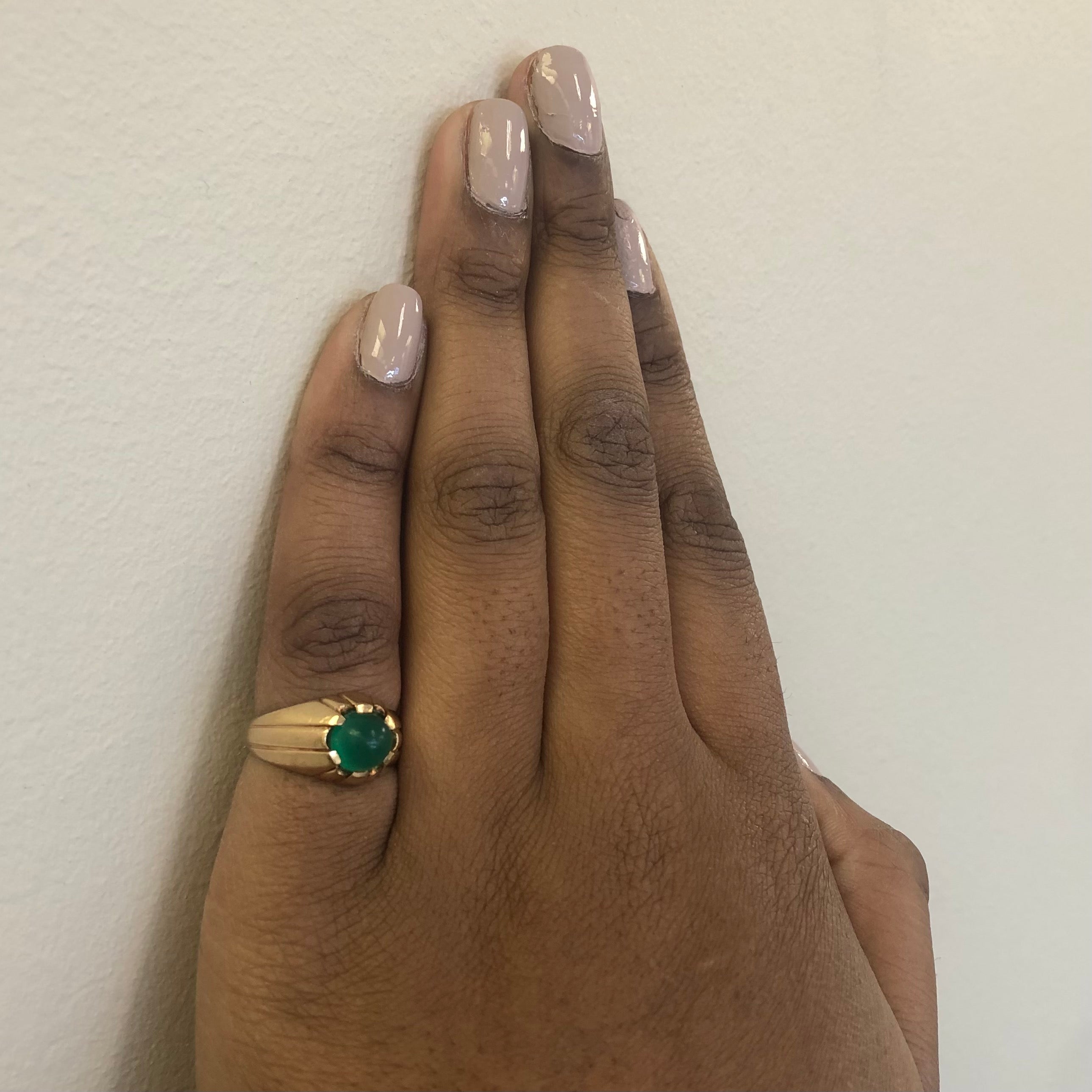 Bezel Set Green Onyx Cabochon Ring | 1.70ct | SZ 5.75 |
