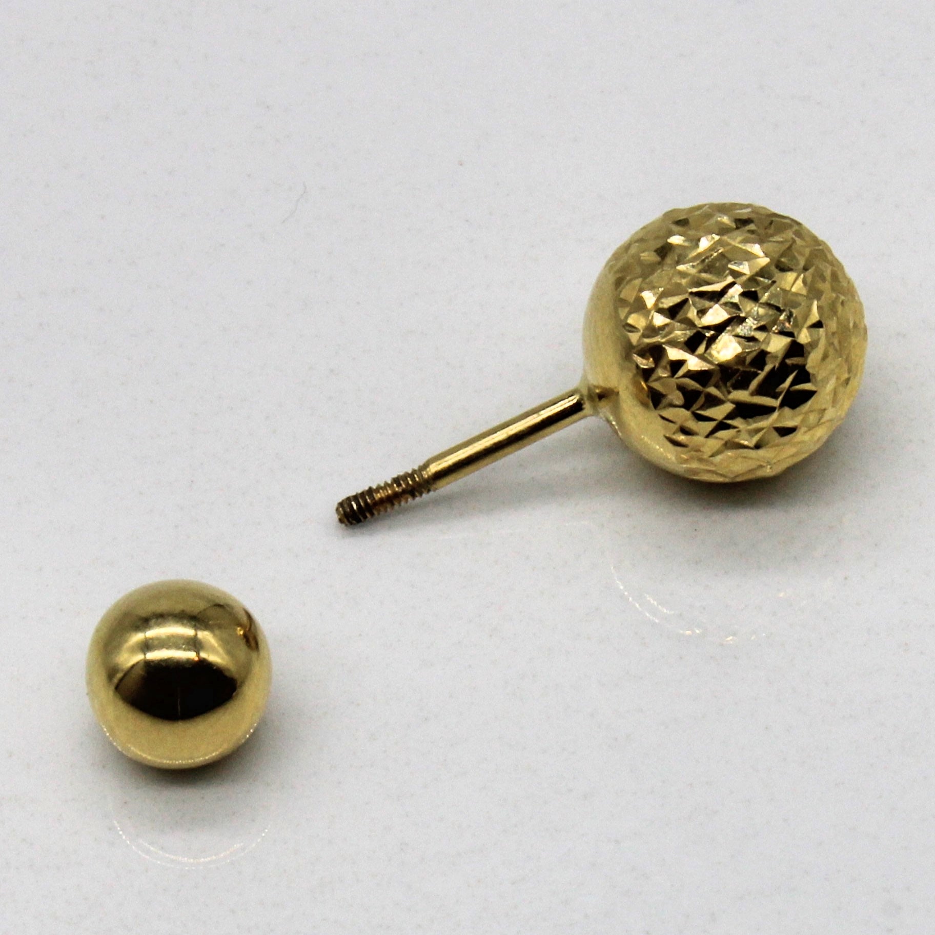 Dior' Yellow Gold Stud Earrings |