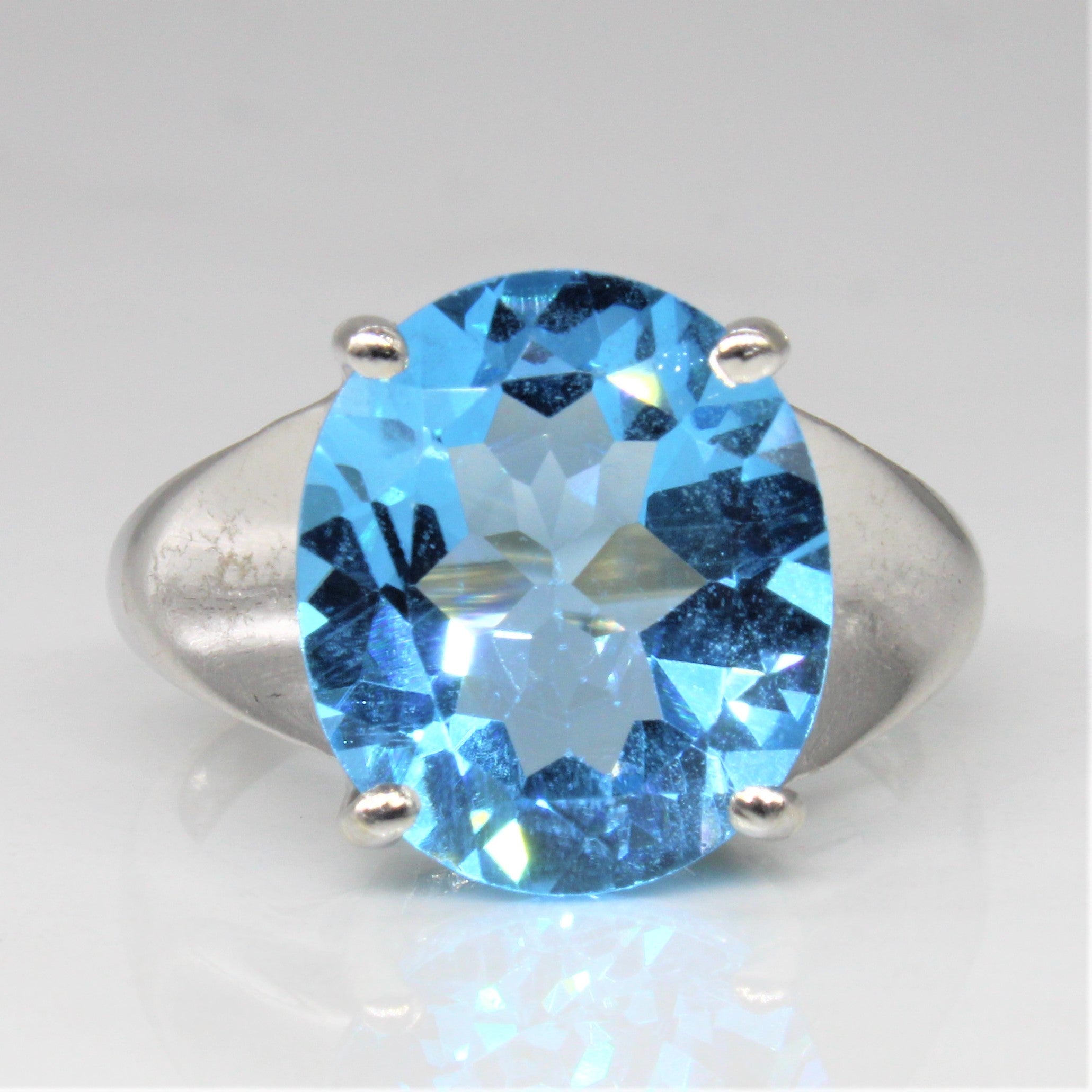Blue Topaz Cocktail Ring | 7.25ct | SZ 8.25 |