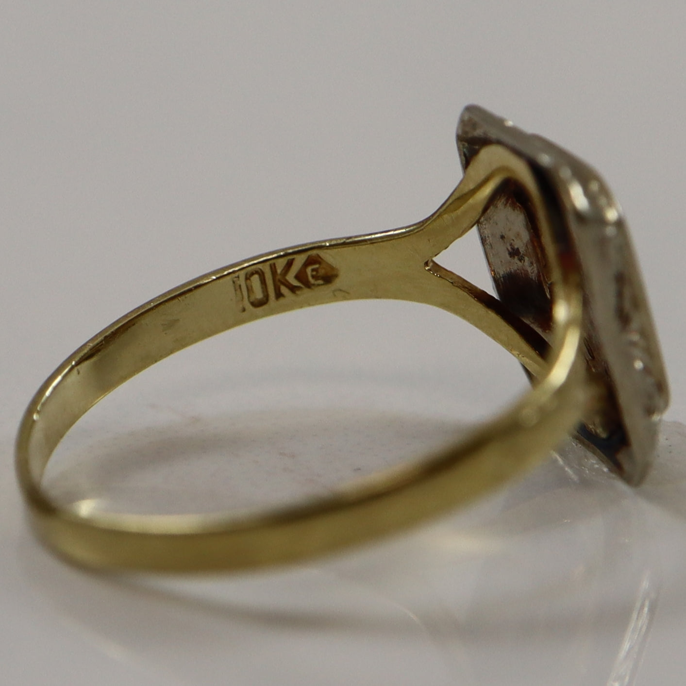 Bague chevalière Art Déco gravée | Taille 6,5 |