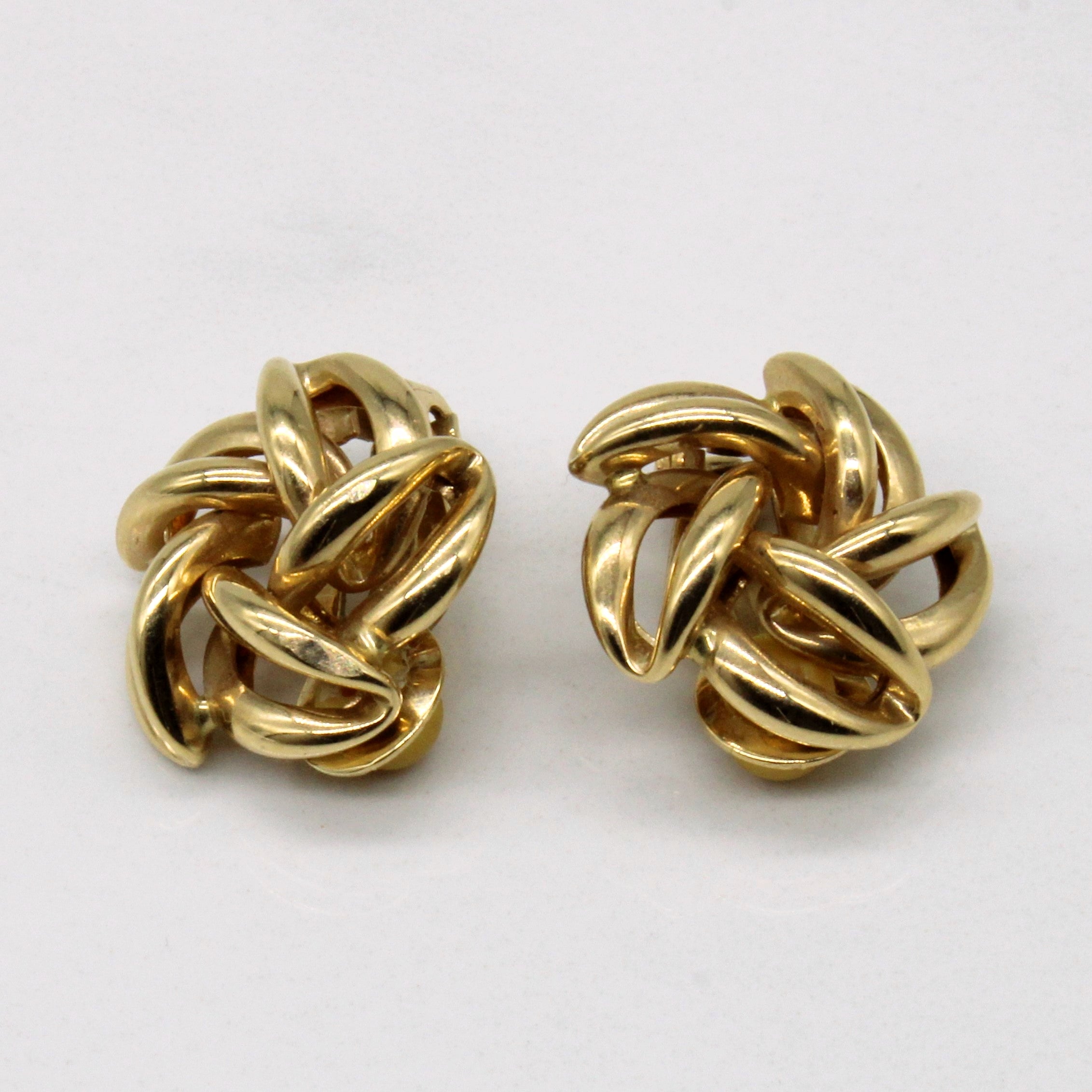 Boucles d'oreilles à clip en or jaune 14 carats avec nœud