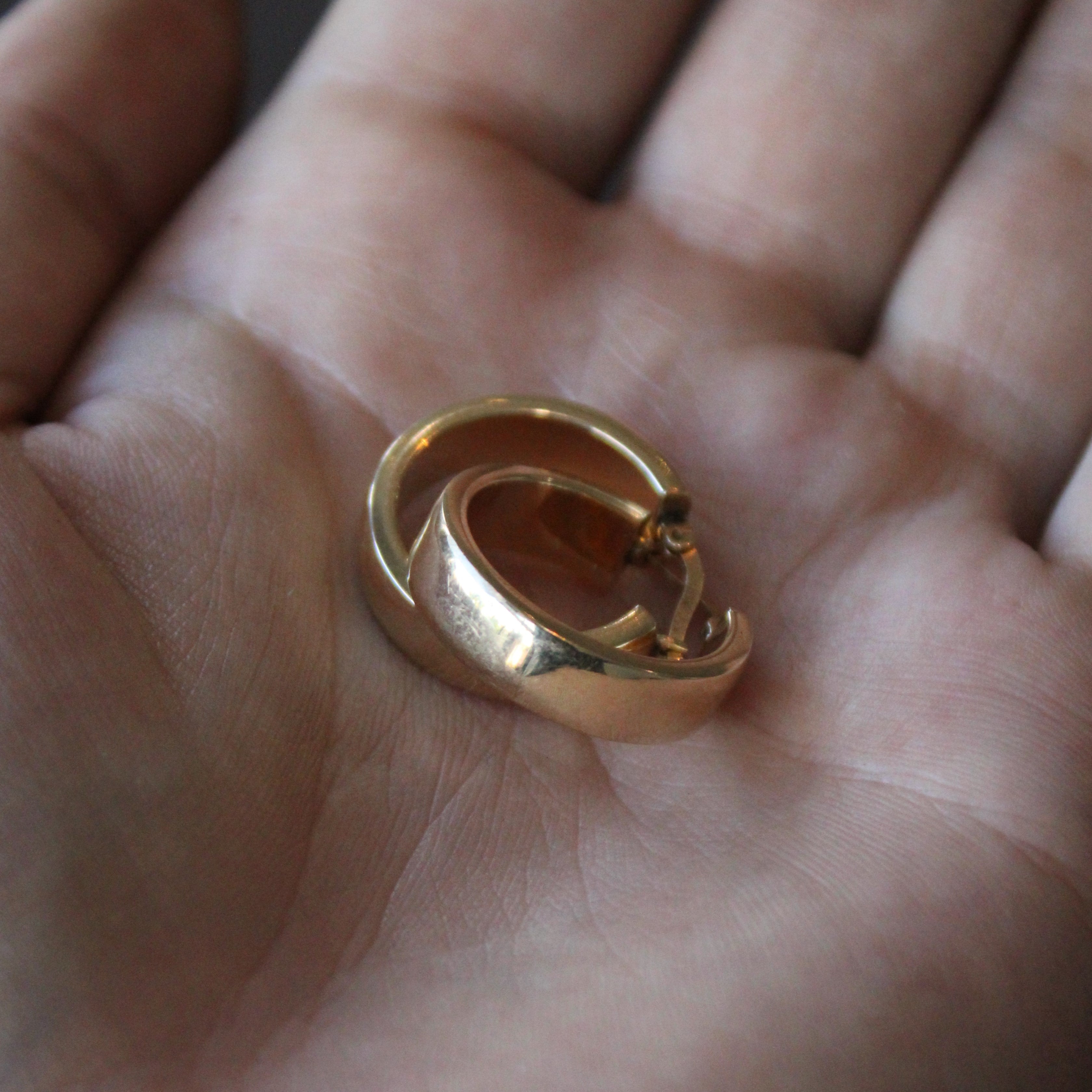 10k Yellow Gold Flat Hoops |