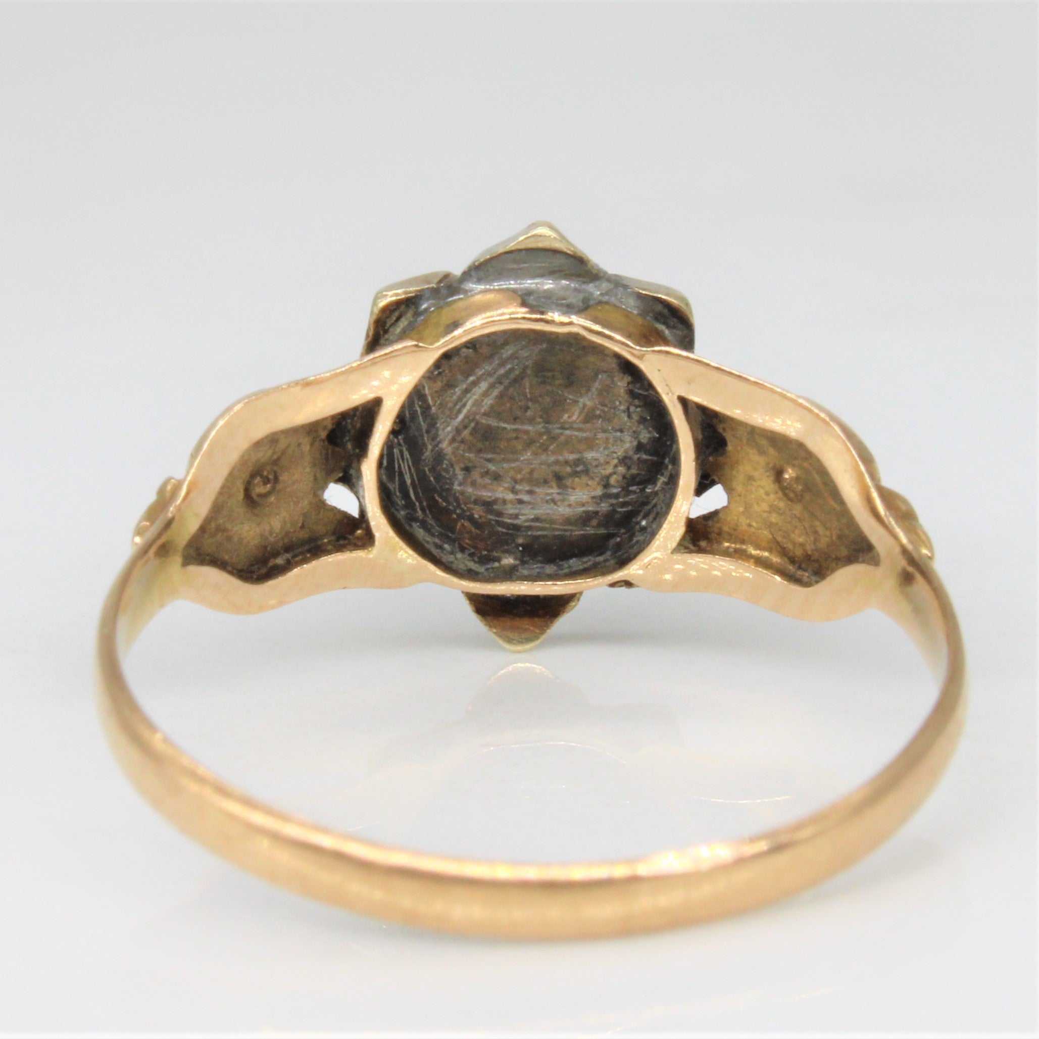 Victorian Turquoise & Pearl Ring | 0.25ctw | SZ 7.5 |