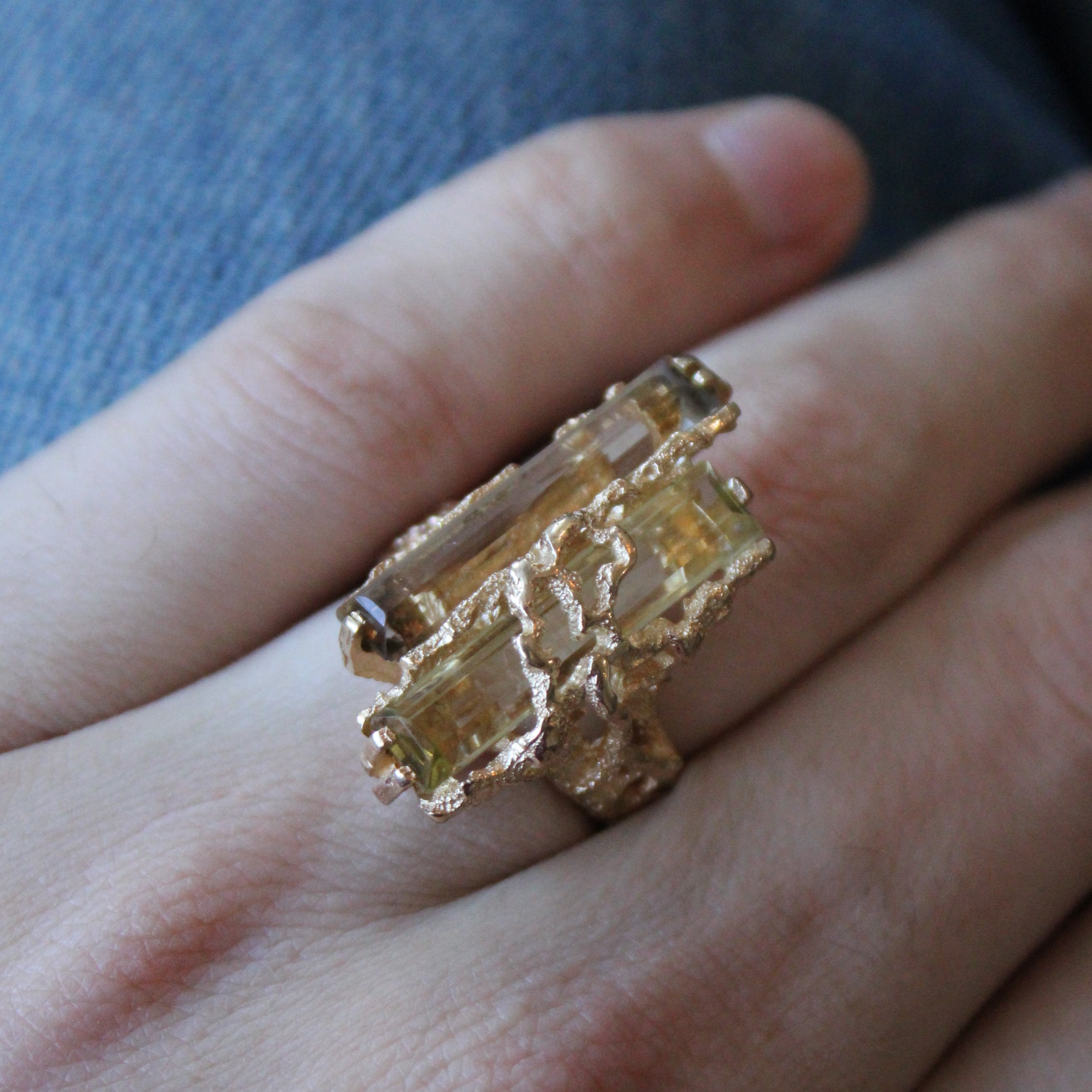 Abstract Tourmaline Cocktail Ring | 7.60ctw | SZ 7.75 |