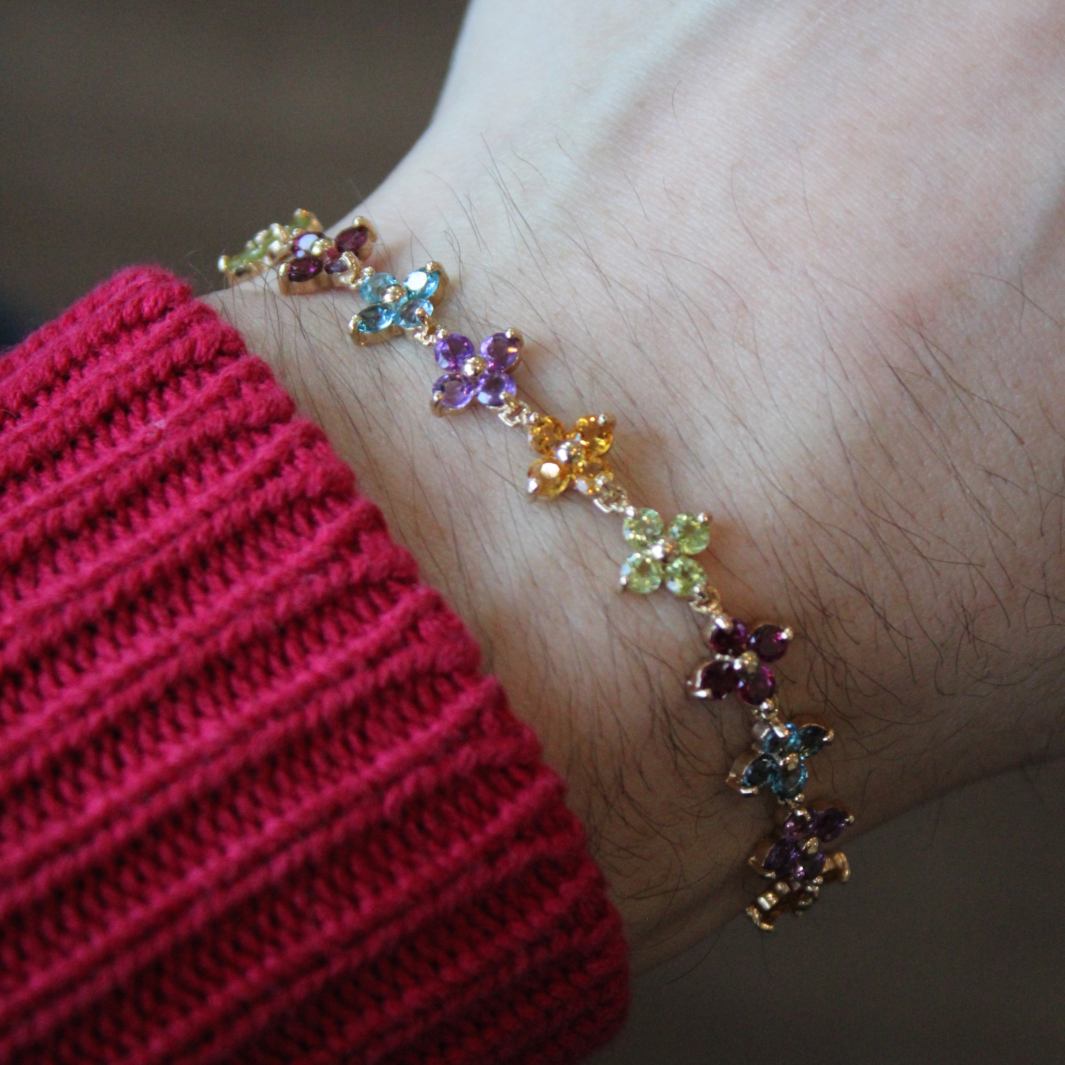Bracelet floral multi-pierres | 10,83 ct | 7,25" |