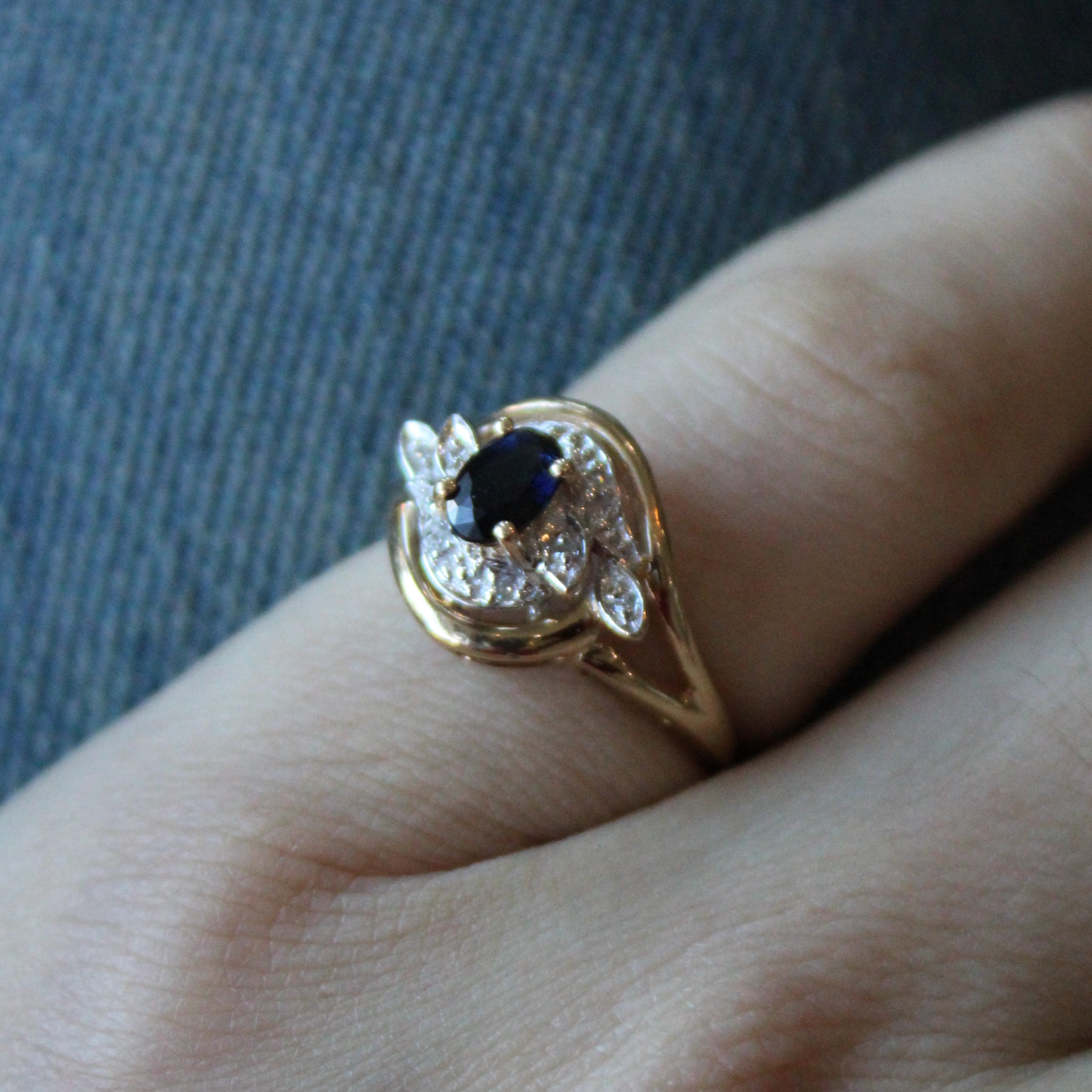 Bypass Sapphire & Diamond Ring | 0.40ct, 0.04ctw | SZ 6.25 |