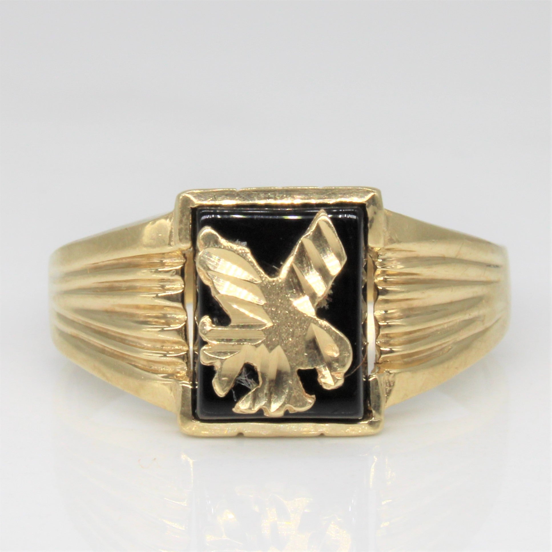 Black onyx eagle deals ring