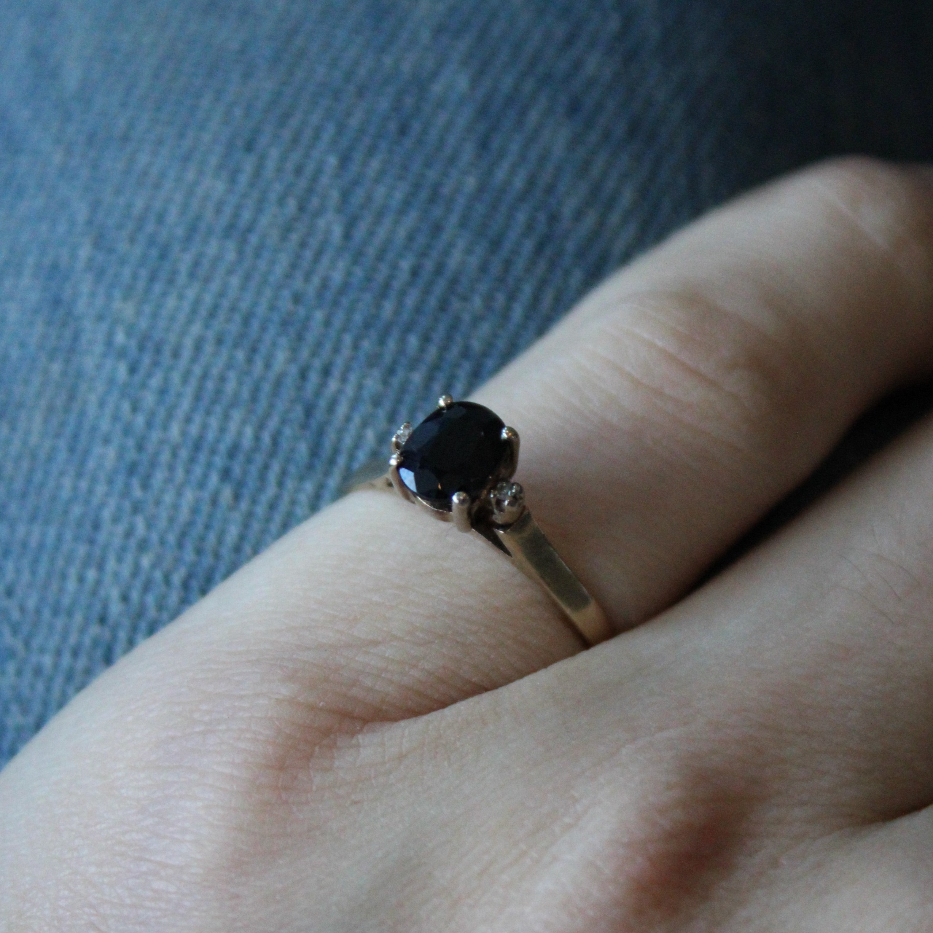 High Set Sapphire & Diamond Ring | 1.30ct, 0.01ctw | SZ 6.25 |