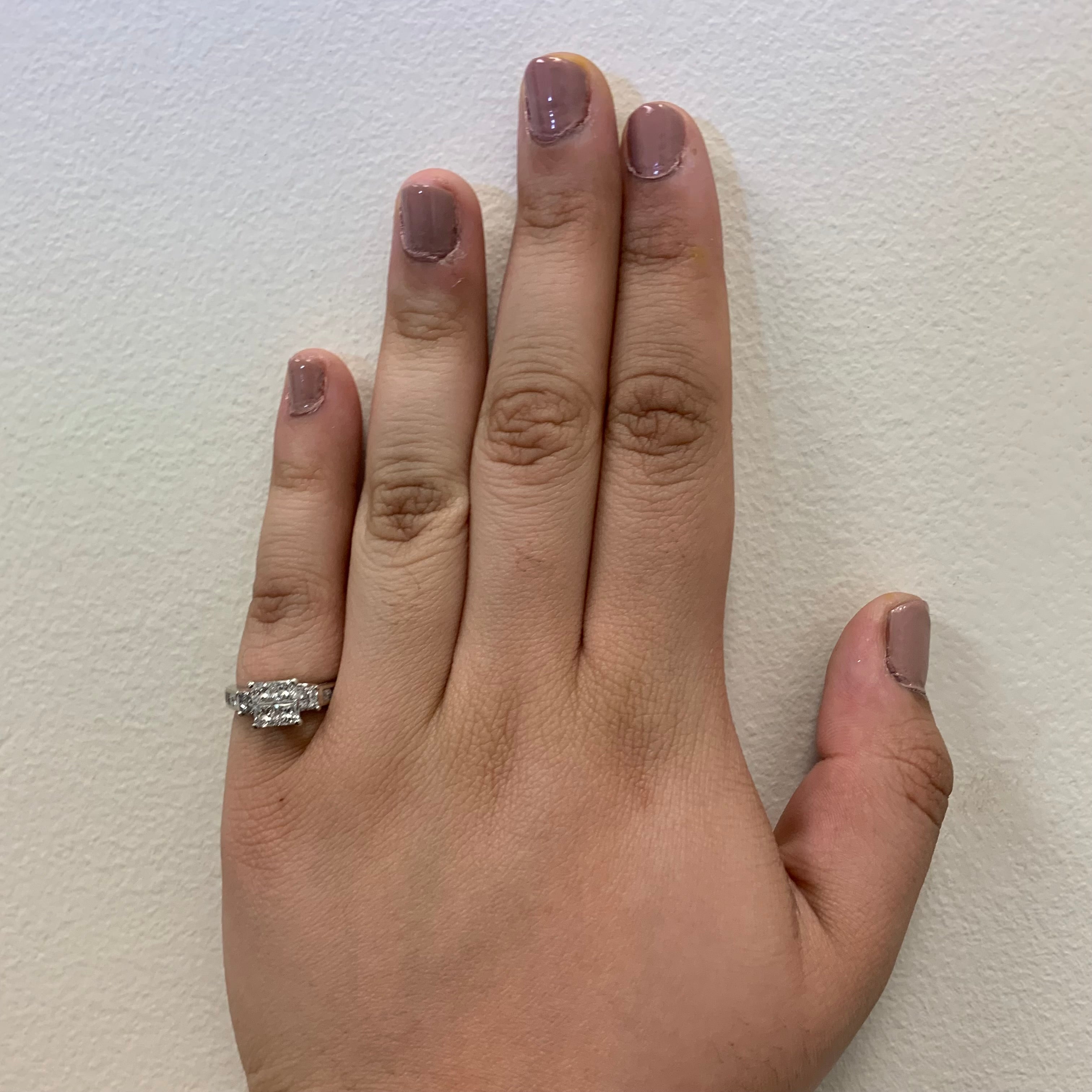 Quad Cluster Princess Diamond Engagement Ring | 1.14ctw | SZ 4.75 |